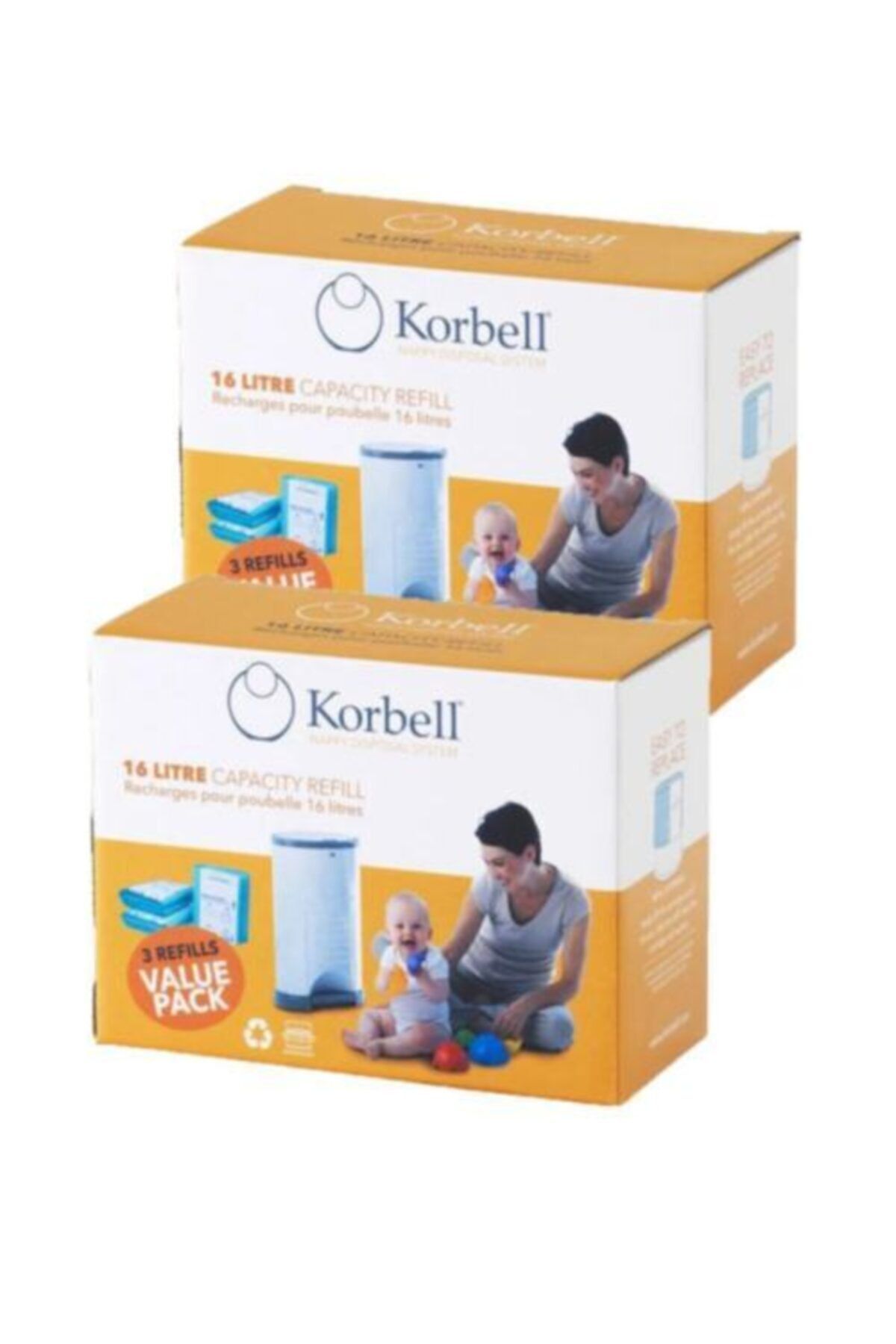 Korbell (orjinal) 2 Adet X 3 Paket (2970 Adet Kapasiteli) Bez Kapasiteli Çöp Poşeti