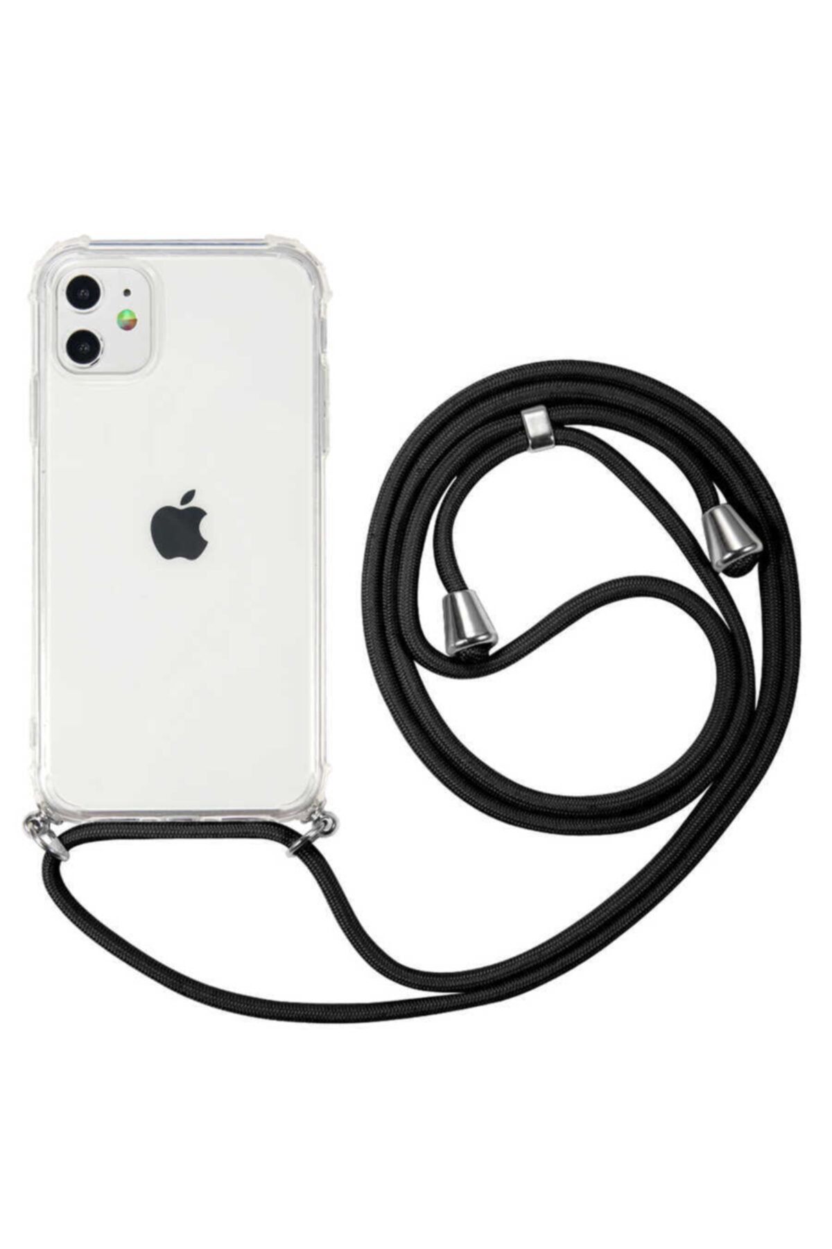 Fibaks Apple Iphone 11 İpli Boyun Askılı Köşe Korumalı Şeffaf Kılıf
