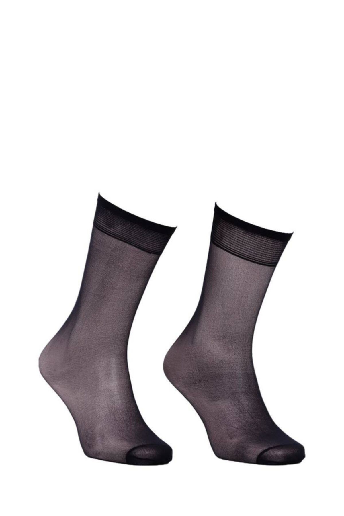 Müjde Kadın Siyah Burnu Takviyeli Mat Dizaltı Çorap 004