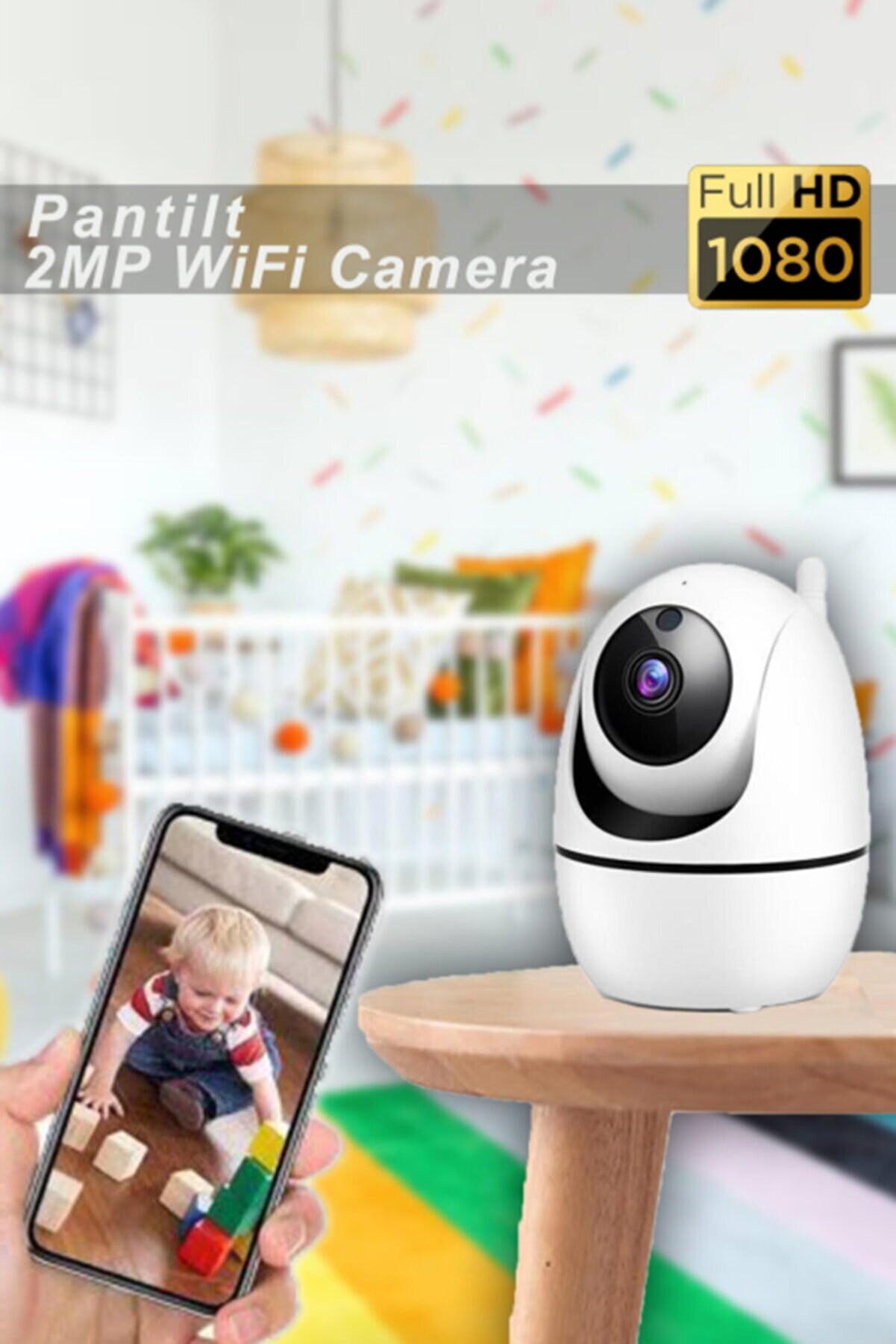 Hedi's Home 1080p - 2mp Kablosuz Wifi Kamera Bebek Kamerası Bakıcı Kamerası Fullhd Ip Pantilt Kamera