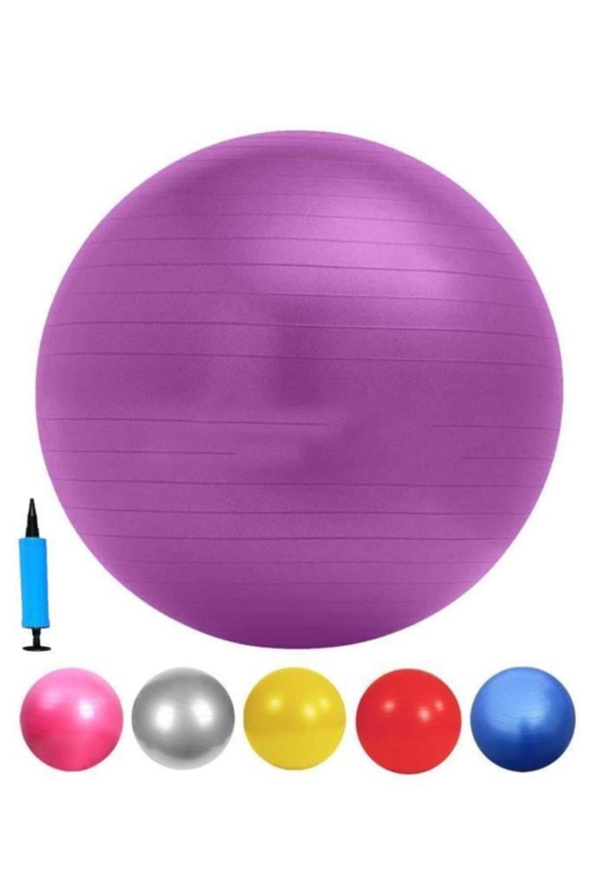 Liggo 65 Cm Pilates Topu Pompalı Karışık Renk