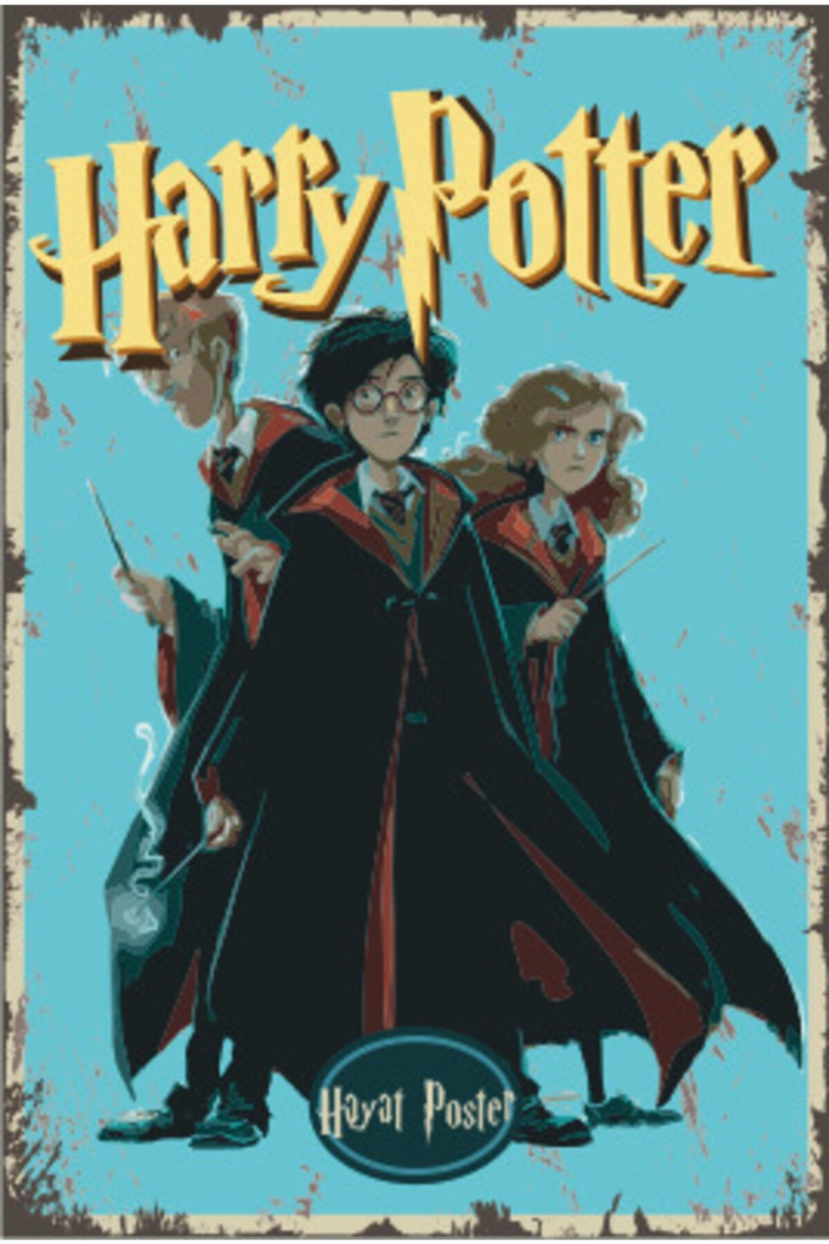 Hayat Poster Harry Potter Arkadaşlar Retro Ahşap Poster