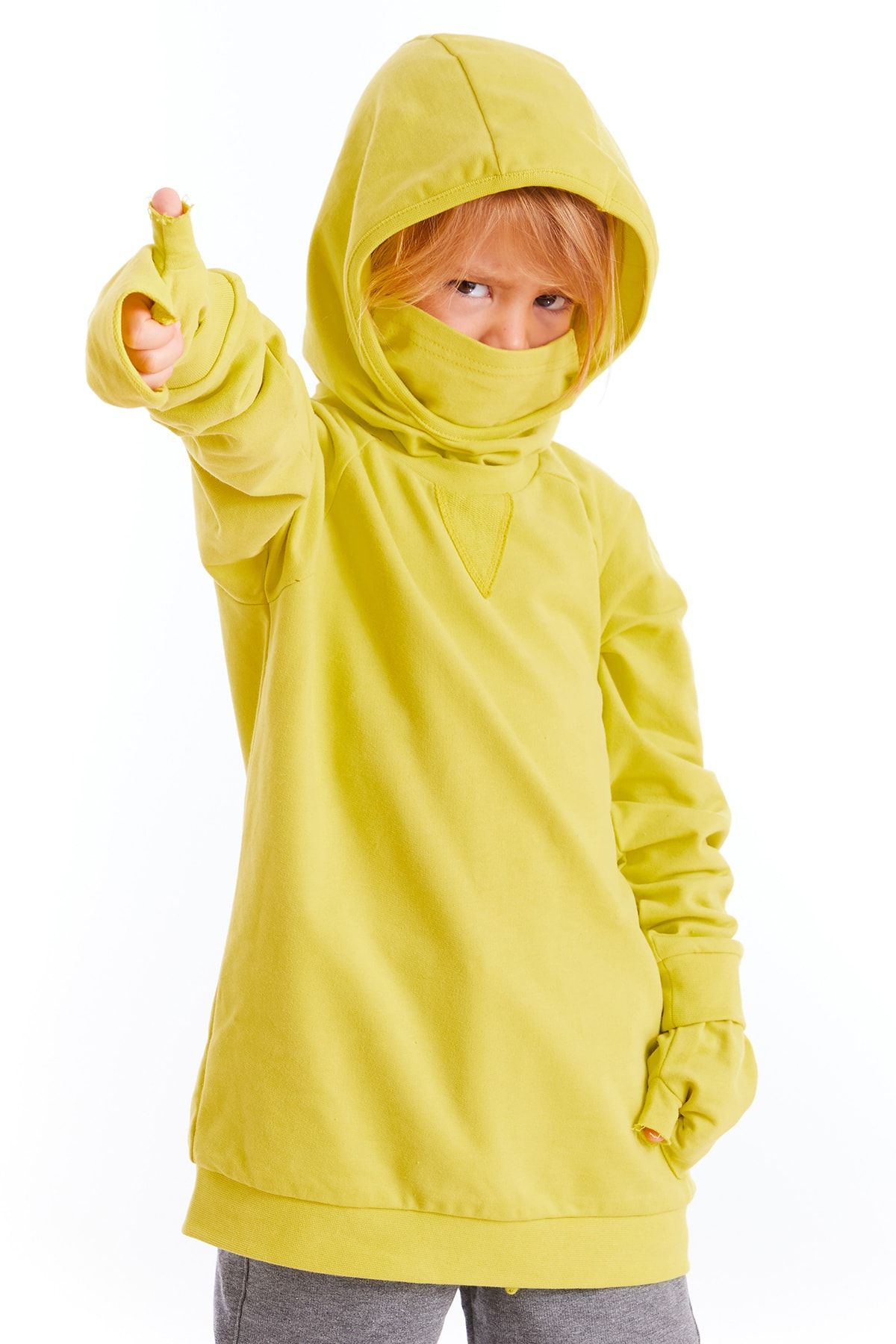 Colorinas Mask Unisex Maskeli Kapişonlu Erkek Çocuk Penye Sweatshirt