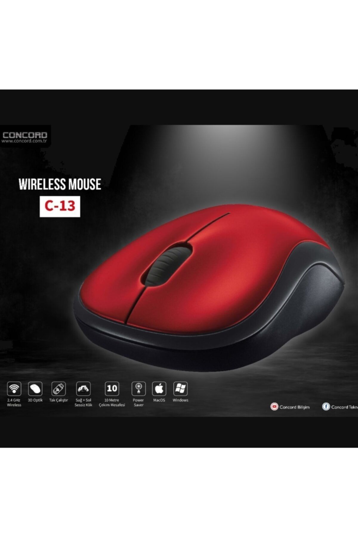 Genel Markalar Renkli  Wireless Mouse 1200 Dpi Concord C-13
