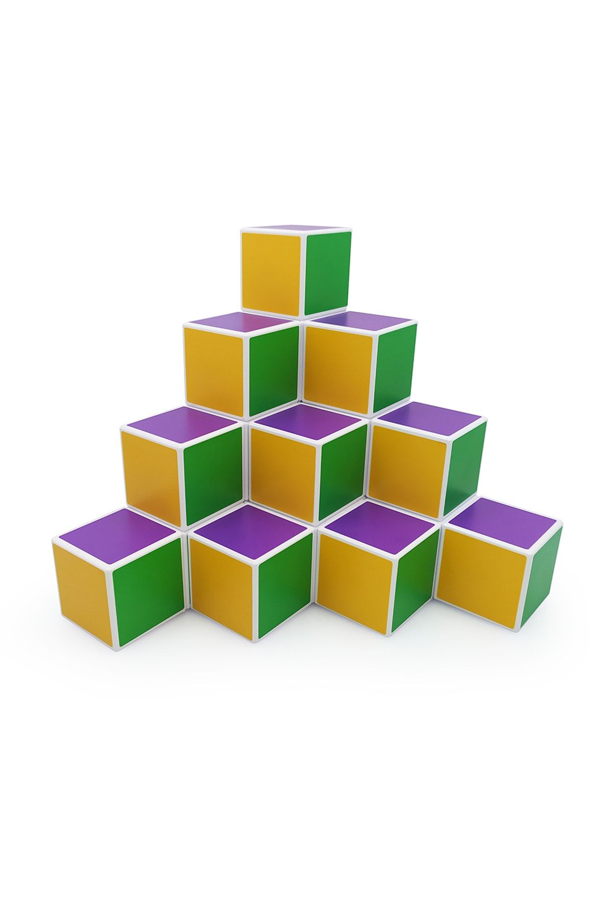 KÜPSS Manyetik Renkli Bloklar Rengarenk 16 Küp 1 2 3 5 6 Yaş Zeka Geliştirici Oyuncaklar