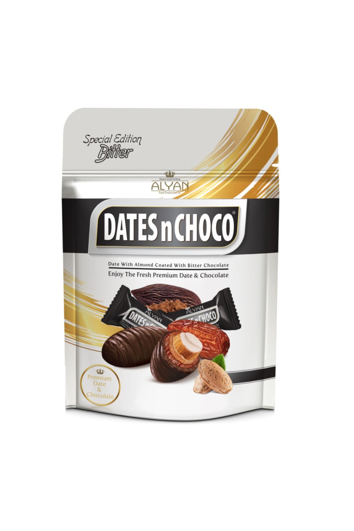 DATESnCHOCO Dates N Choco Bitter Çikolata Kaplı Bademli Hurma 90 gr