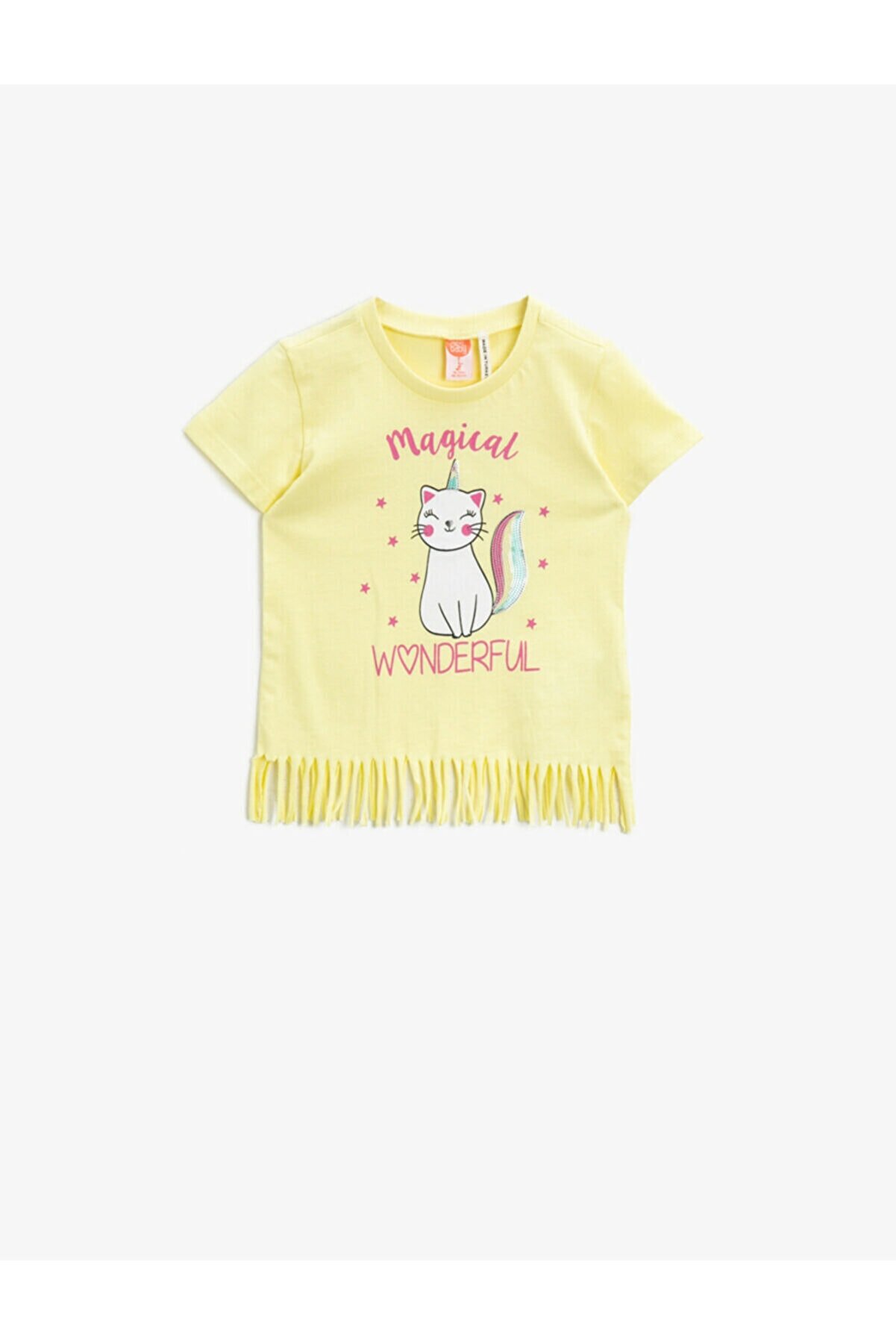 Koton Kız Çocuk Sarı T-Shirt 1YMG19210OK