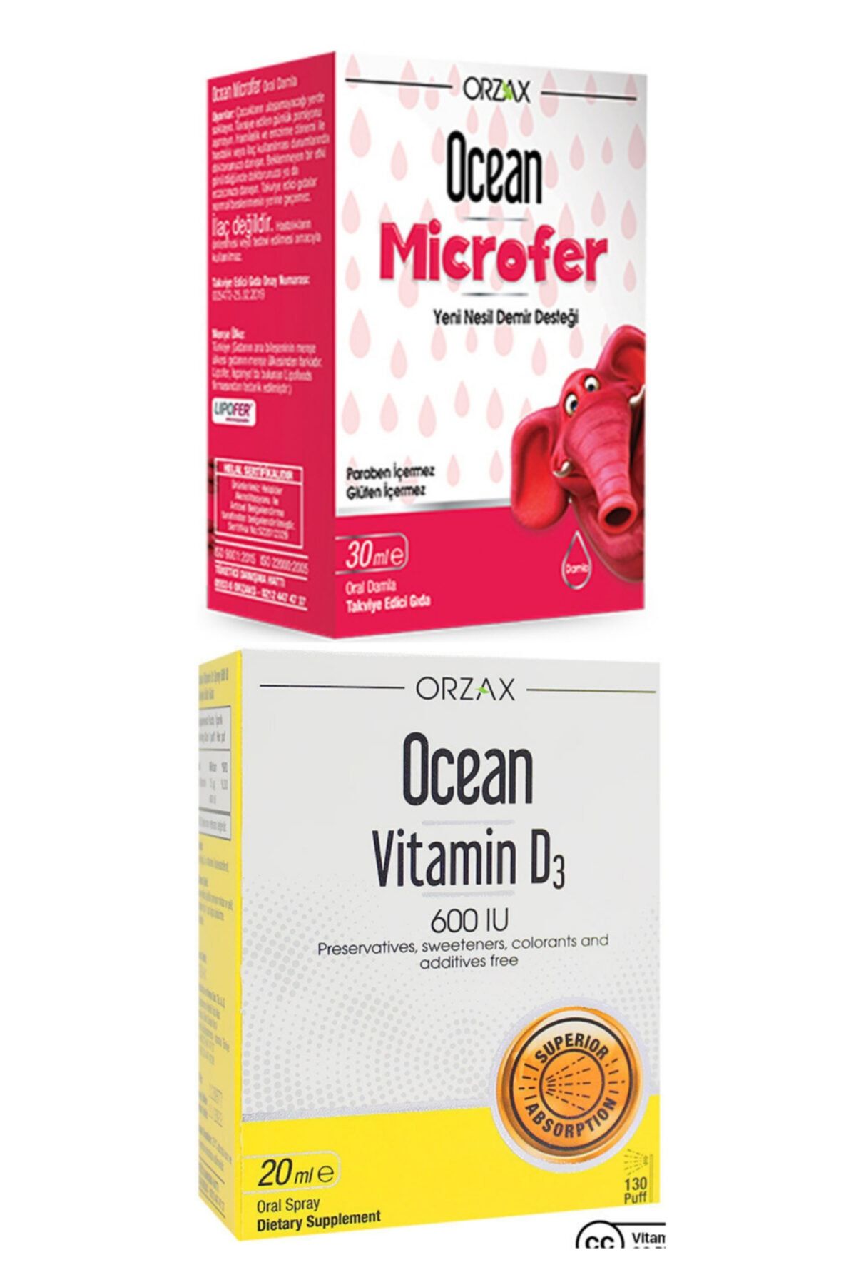 Ocean Microfer Oral Damla 30 Ml + Vitamin D3 600ıu Sprey 20 ml