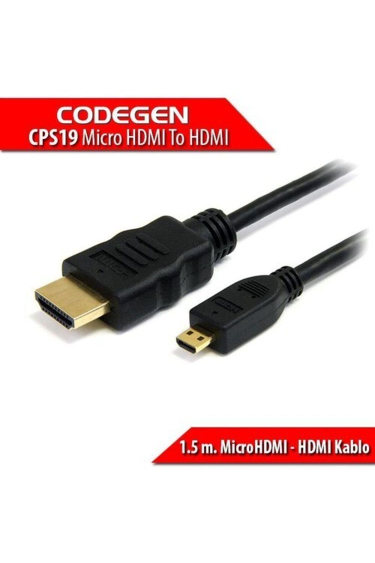 CODEGEN Micro HDMI to HDMI 1.5 Metre Kablo CPS19