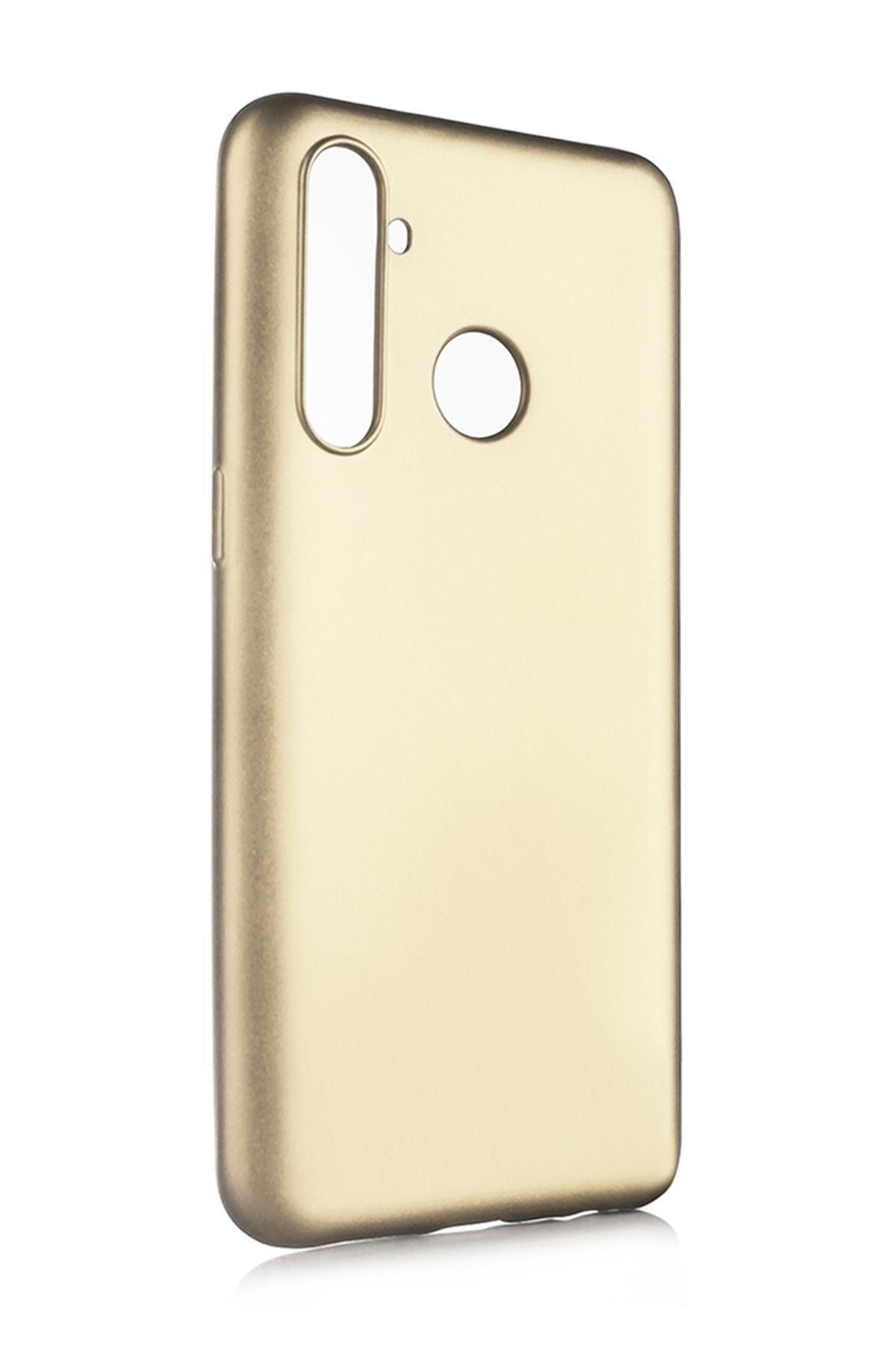 realme 5 Pro Uyumlu Kılıf Premier Renkli Esnek Silikon Gold