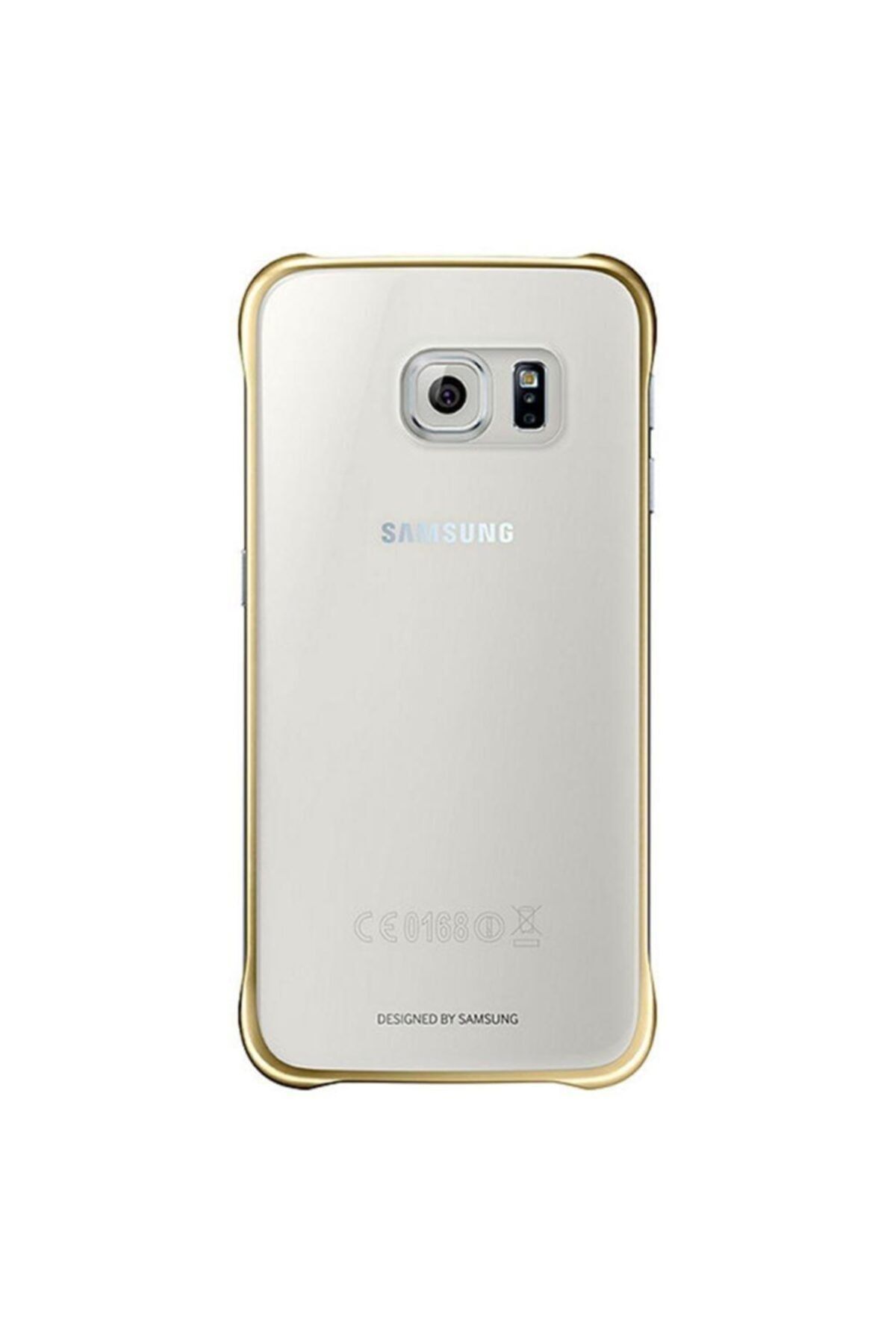 Samsung S6 Clear Cover Şeffaf Kılıf Gold