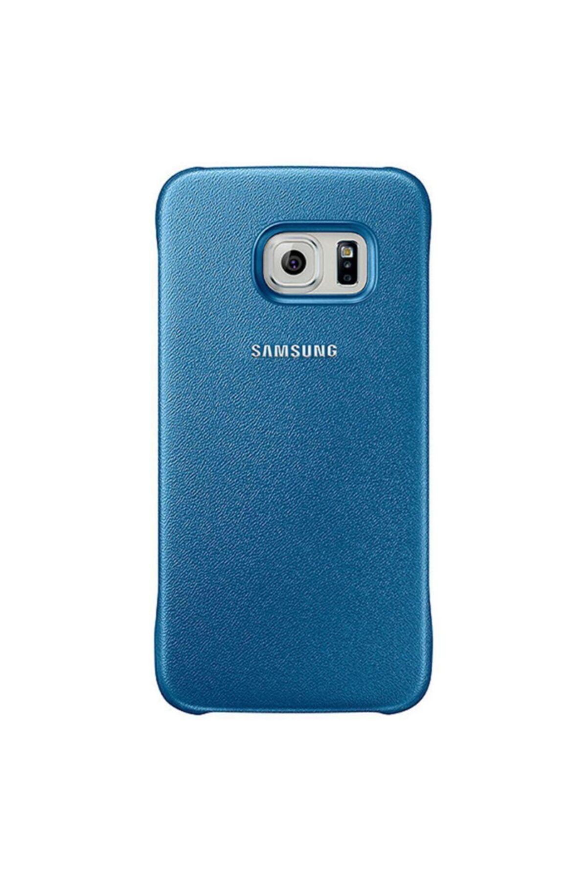 Samsung Galaxy S6 Koruma Kılıfı Mavi Deri