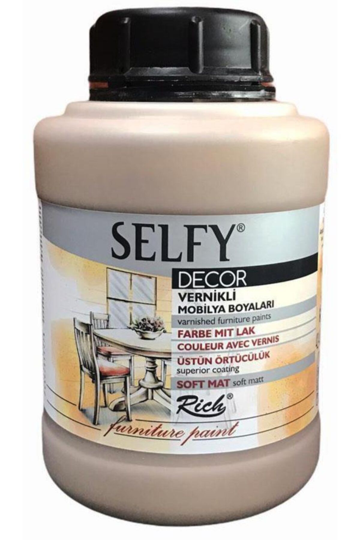 Rich Selfy Decor Vernikli Mobilya Boyası 1250 Cc Latte 12856
