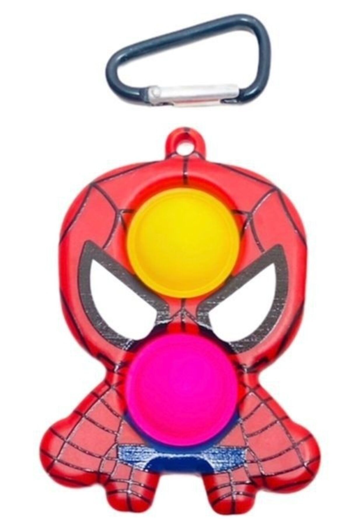 toysandmore Pop It Simple Spiderman Push Bubble Fidget Dimple Stres Oyuncağı Anahtarlık Popit
