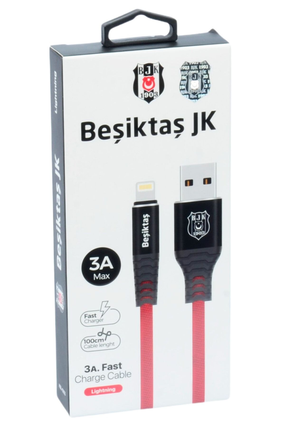 Beşiktaş Orijinal Lisanslı 3a Lightnig (ıphone) Uyumlu 1 Metre Şarj Kablosu