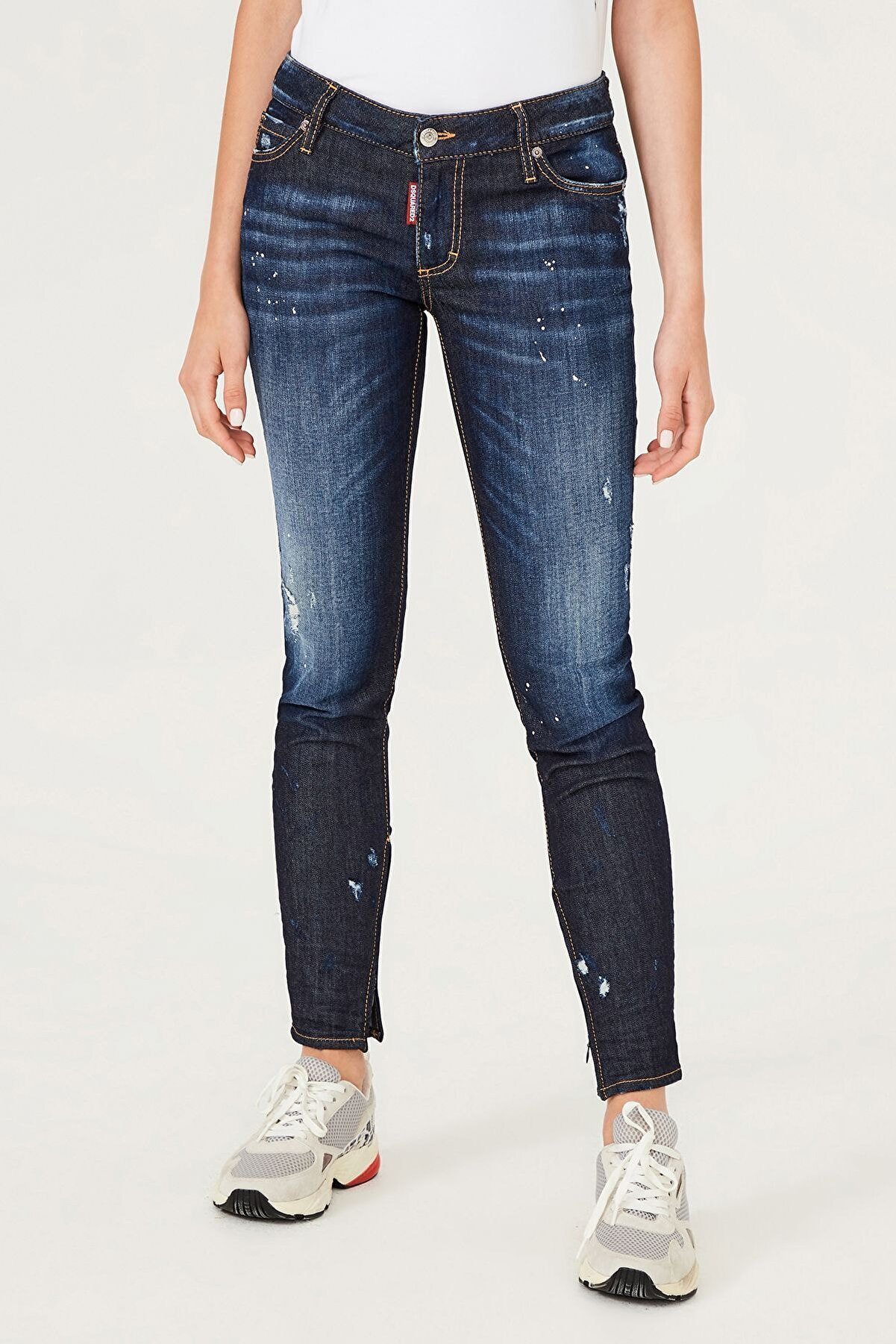 DSquared2 Paçası Fermuar Detaylı Kadın Jeans