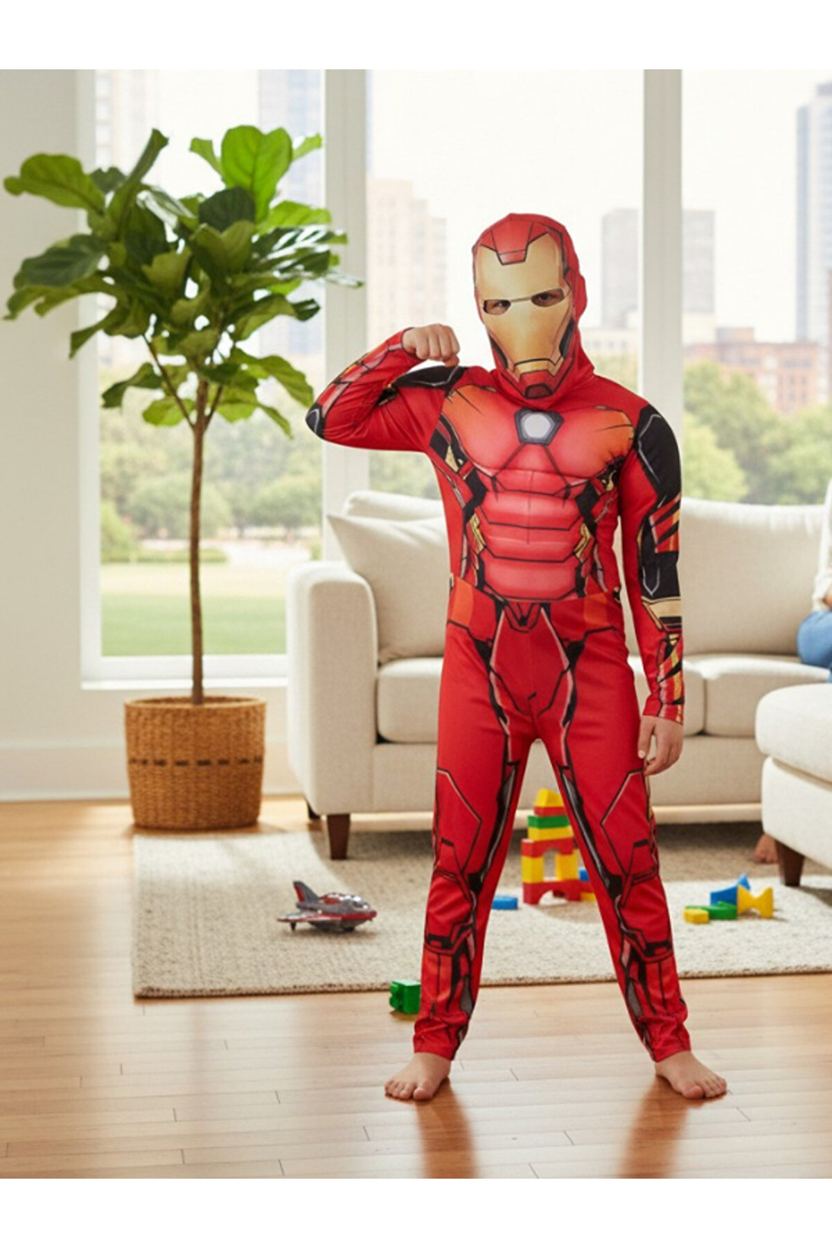 Kostümix İronman Kaslı Çocuk Kostümü - Süper Güçlü Çocuk Kostümü