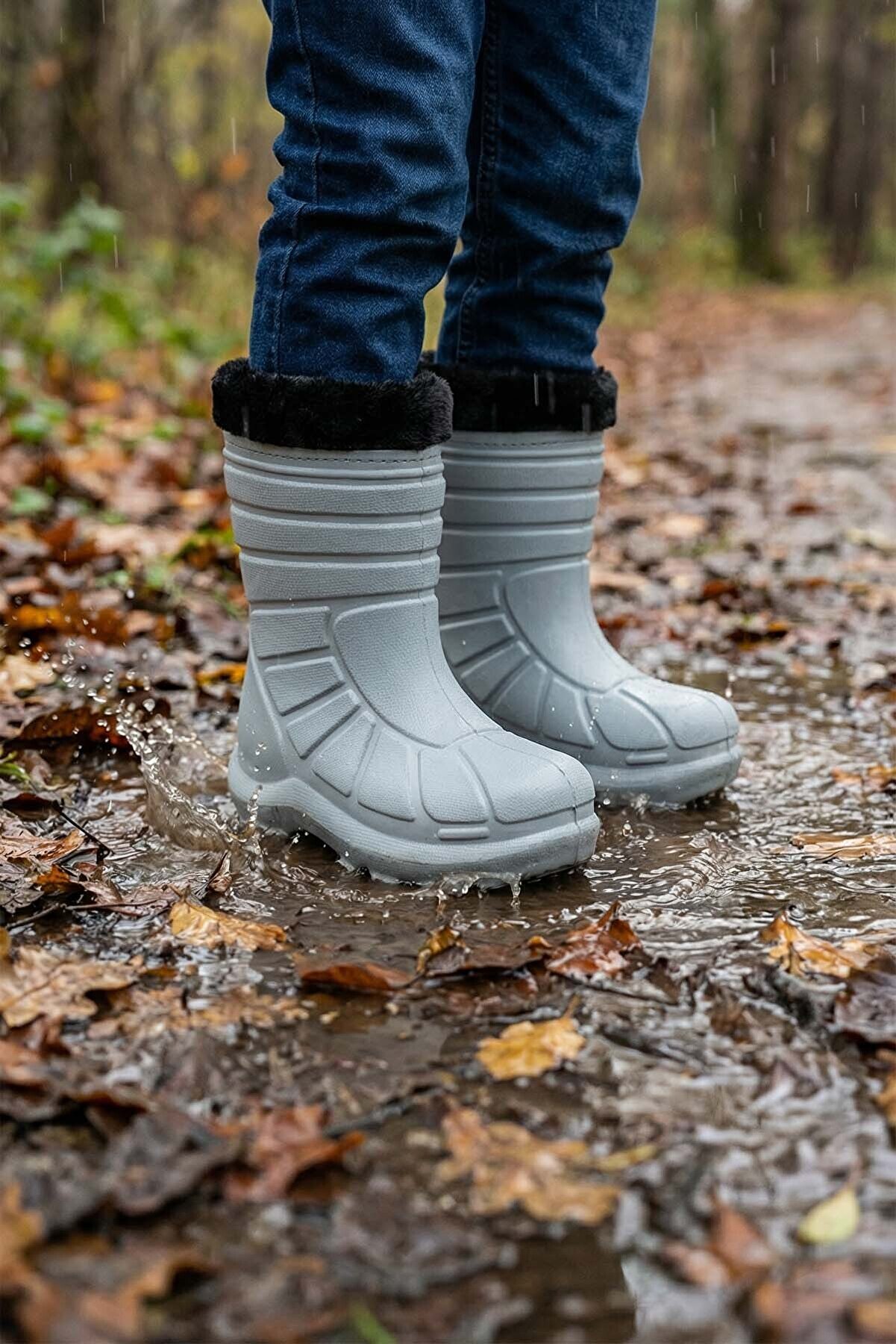 Gezer Erkek Çocuk Kışlık Sıcak Astarlı Yağmur Çizmesi