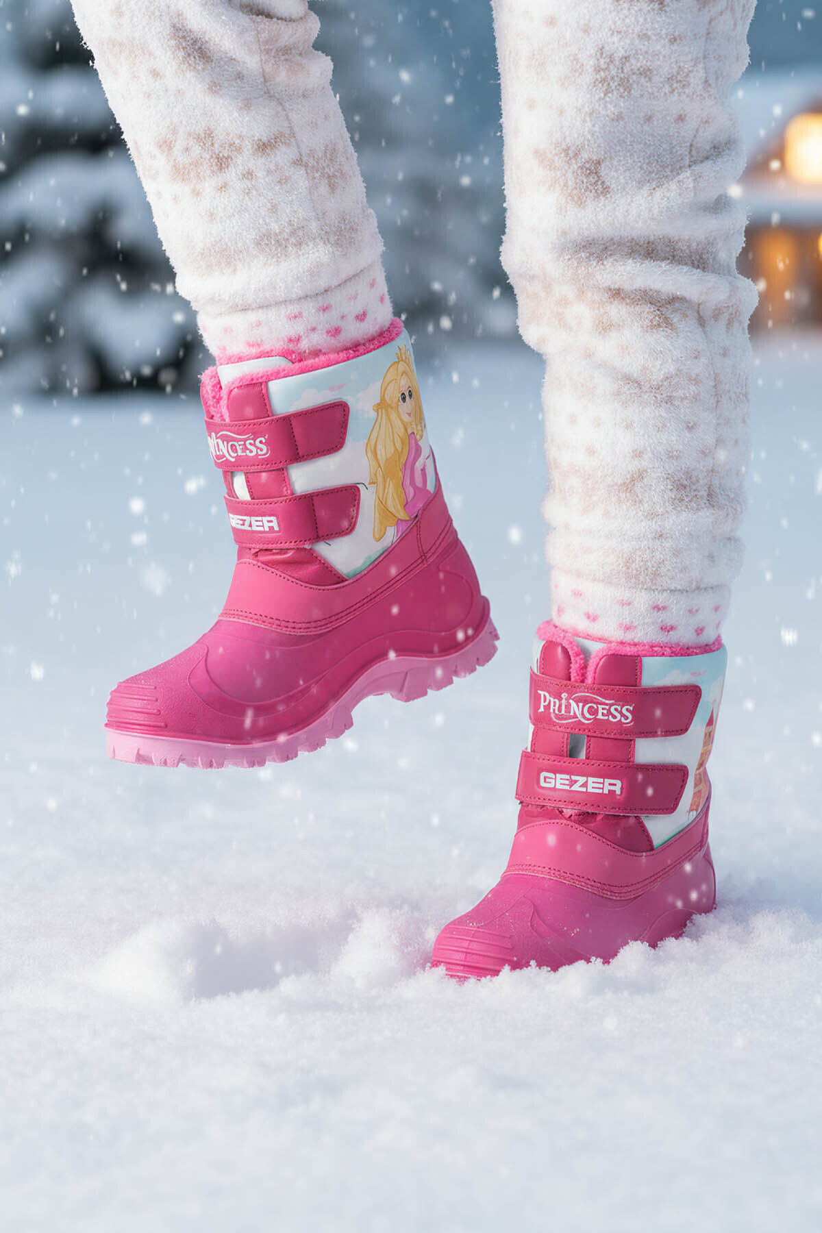 Gezer Kışlık Kız Çocuk İçi Sıcak Astarlı Prenses Kar Bot Çizme