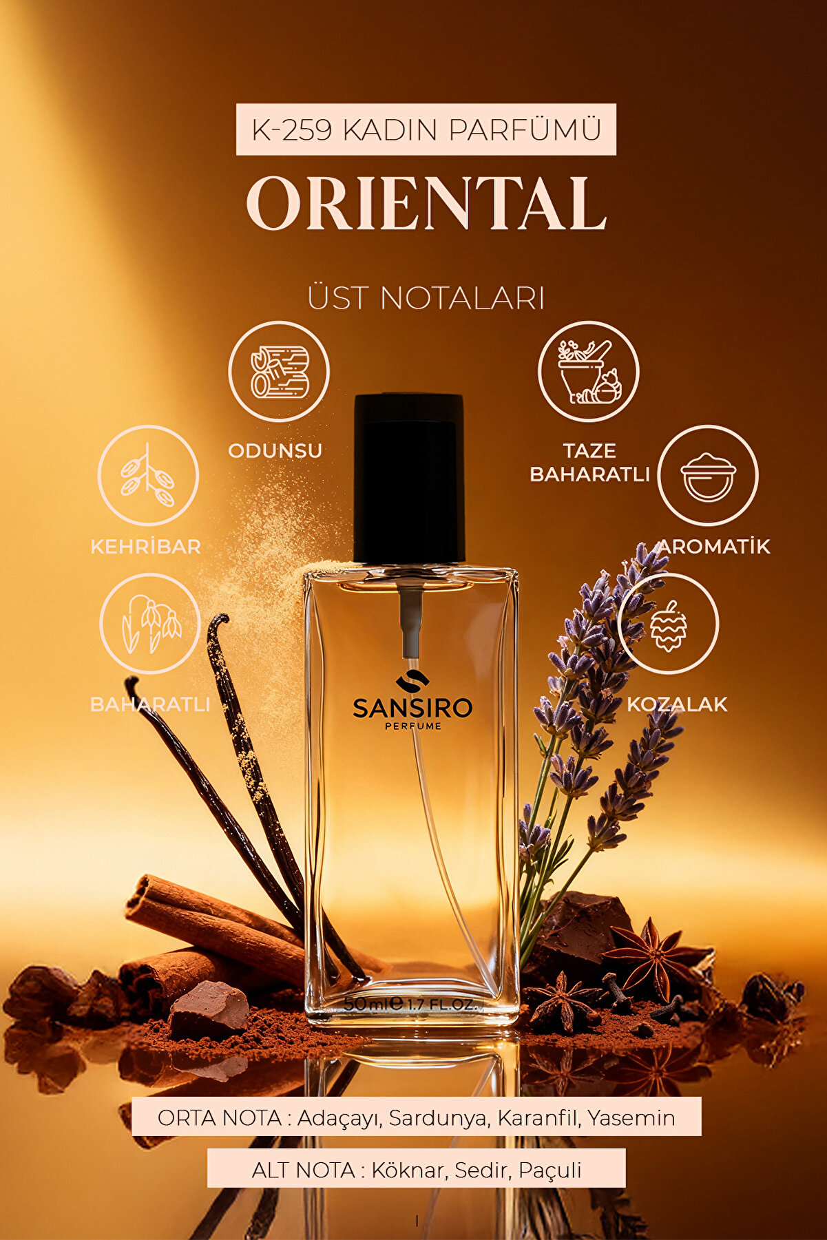 Sansiro K-259 Kadın Parfüm 50ml - Kalıcı ve Zarif Koku