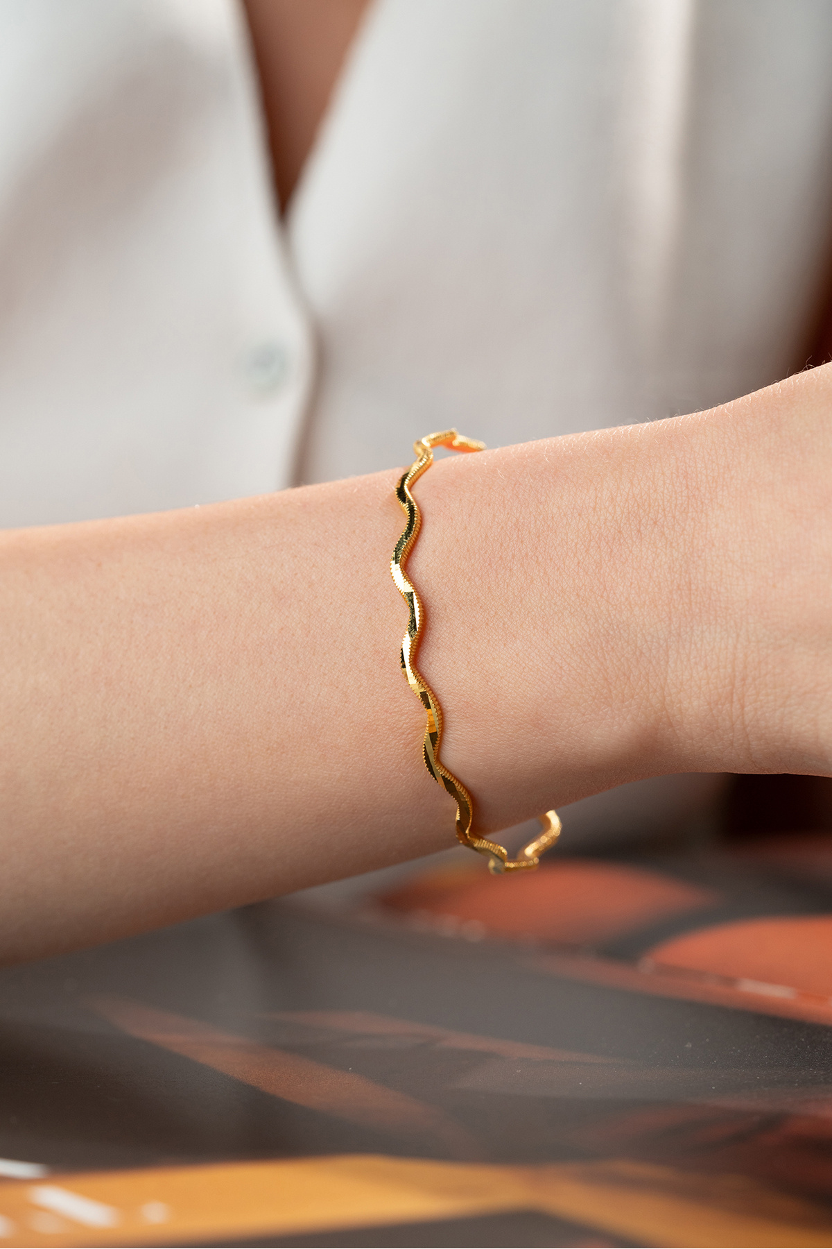 Jingle Bells Zikzak Bracelet - 925 Sterling Silver Gold Plated