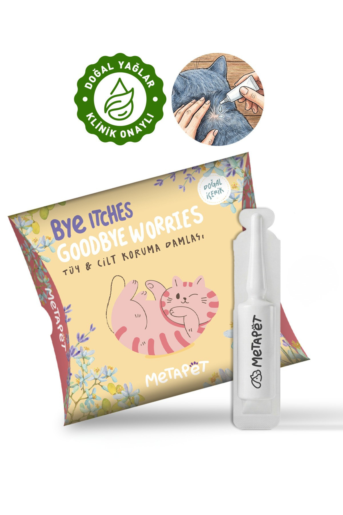 Metapet Kedi Tüy Damlası - Bit Pire Dış Parazit Tarağı ile Kullanılabilen Bakım Ürünü