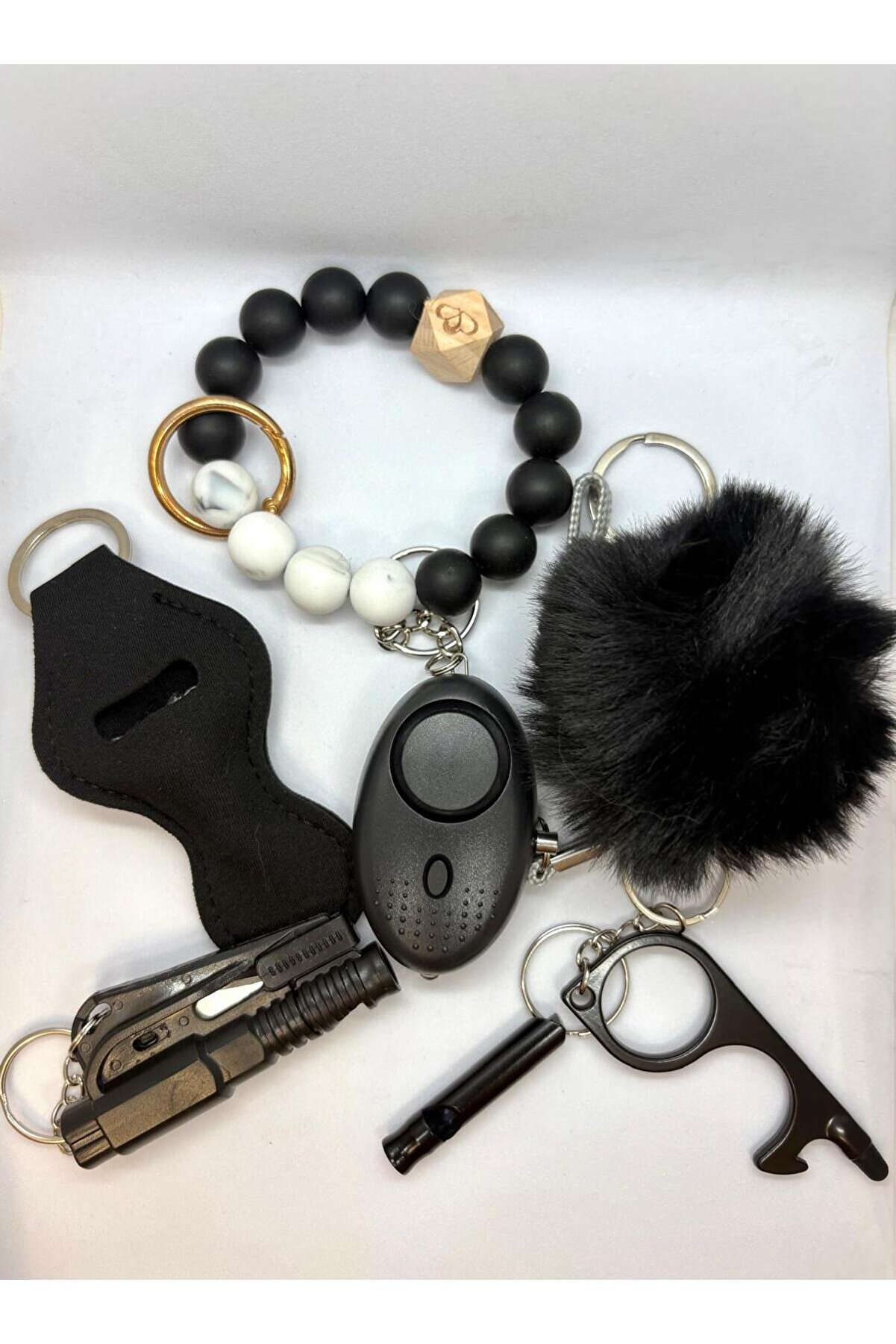 arpydesign Midnight Power Kişisel Güvenlik Anahtarlığı Seti | 100dB Alarm, Kemer Kesici, Düdük