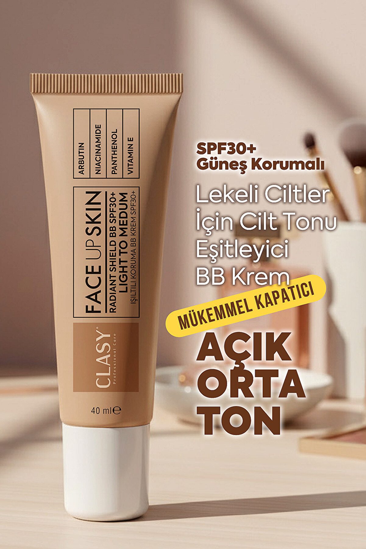 Clasy Care Face Up BB Cream SPF30+ Için 50-70 Karakter