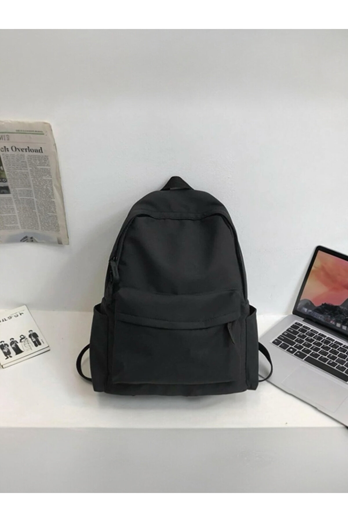 KAFFAA Siyah Sırt Çantası - Spor Çantası Okul Çantası Günlük Kullanım Çanta