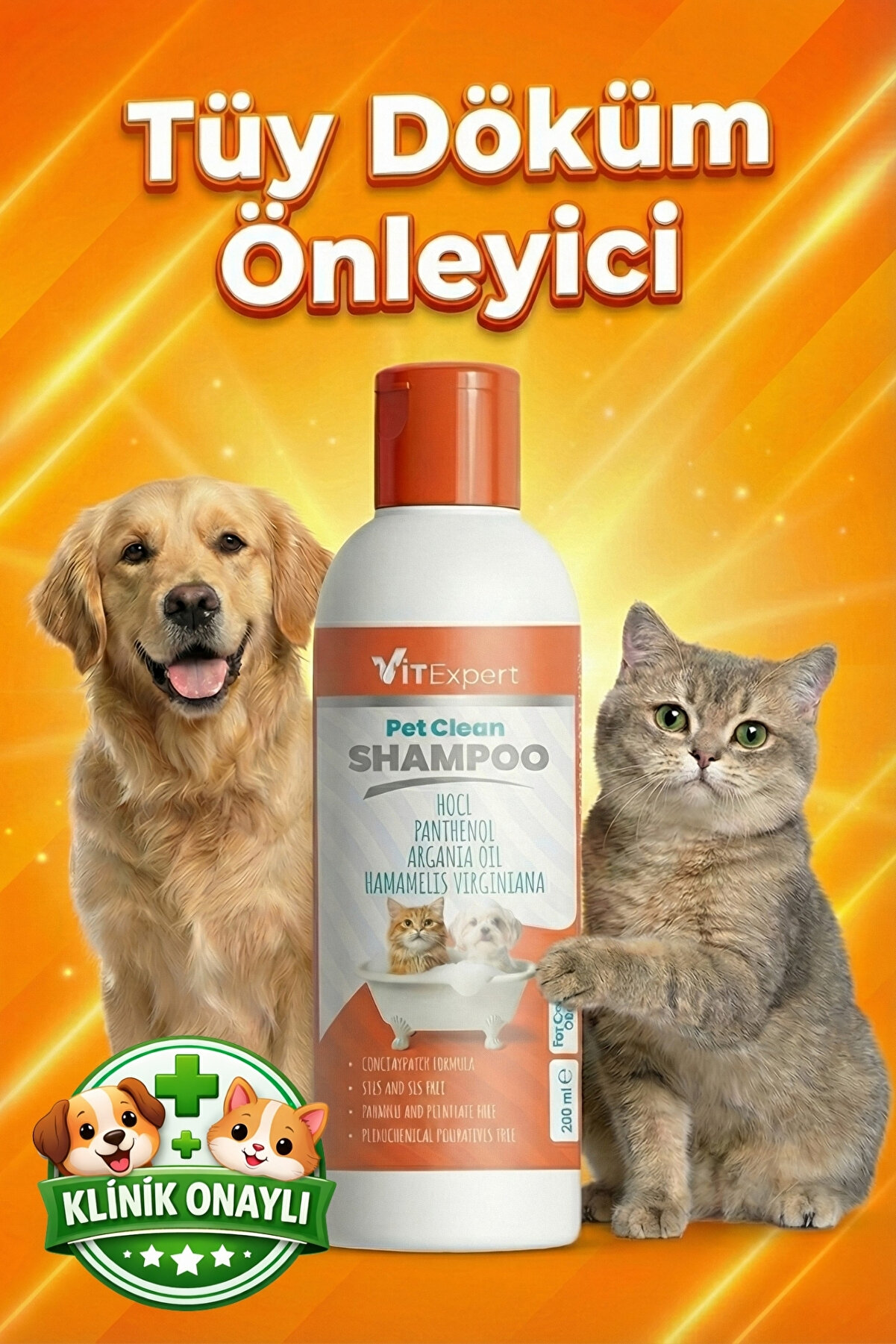 Vitexpert Pet Clean Tüy Döküm Önleyici Şampuanı - Kedi ve Köpek Bakım