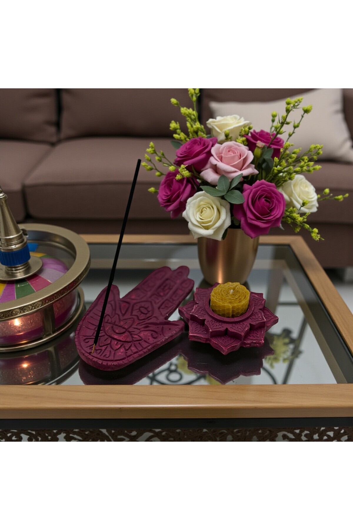 vivus in Hamsa Tütsülük Mumluk Seti - Kadife Dokulu - Şık Hediye