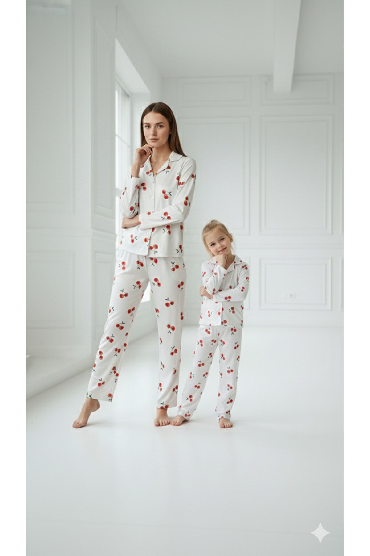 ARN HOMEWEAR Anne-Kız Kombini Yumuşak Milan Kumaş Pijama Takımı