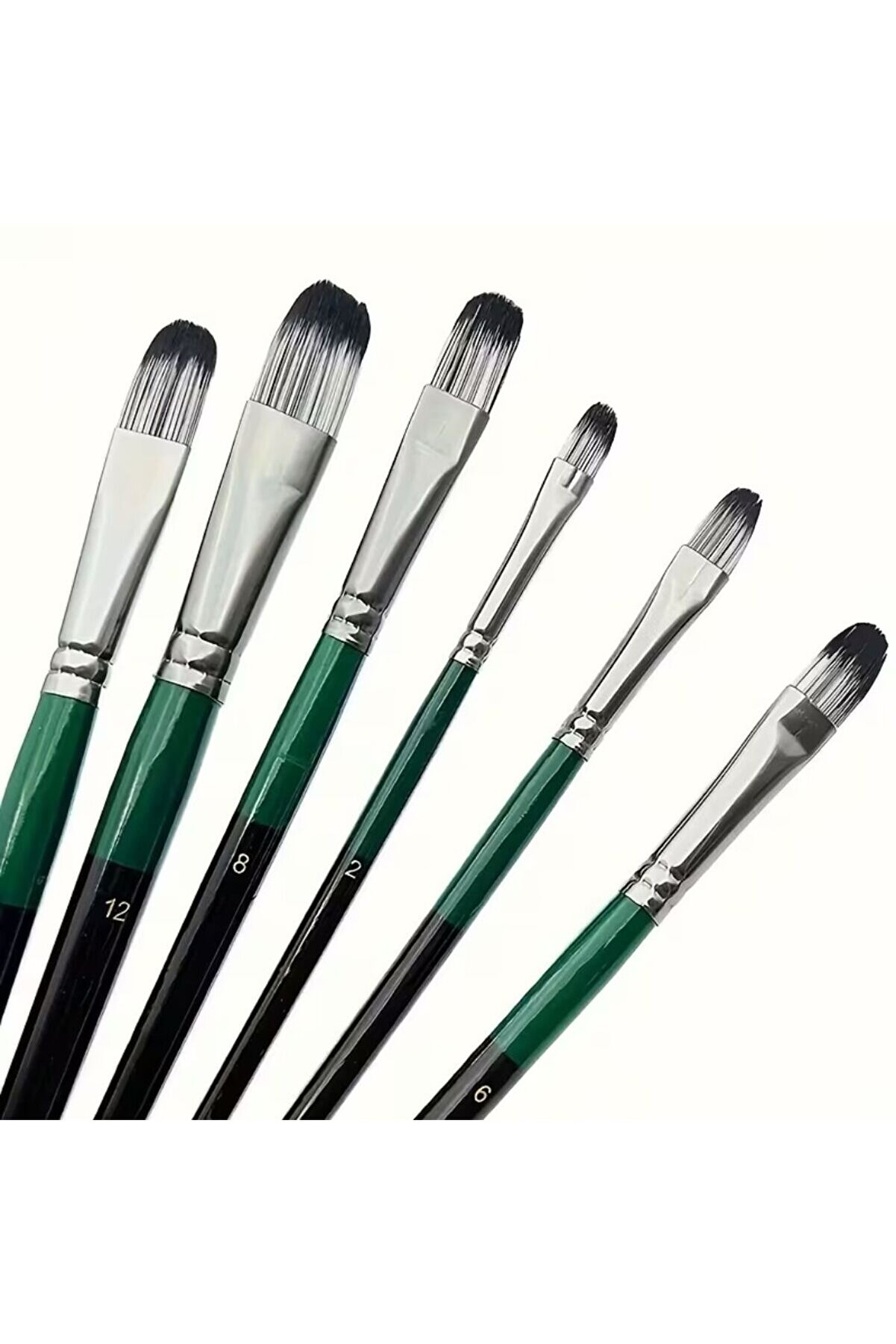 Art Tone Profesyonel Sanatçı Fırçaları Seti 6'lı, Ahşap Saplar, Akrilik, Yağlı ve Su Temizleme Boyama için