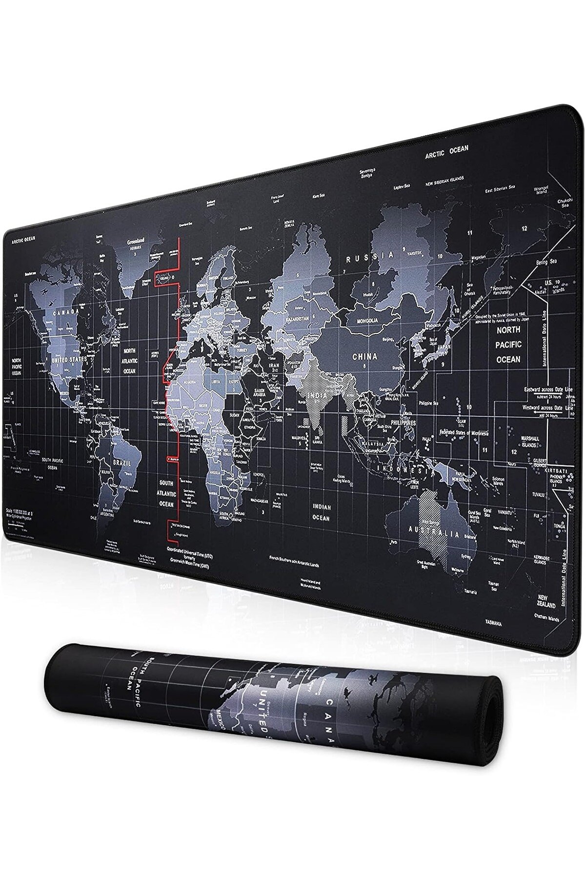 Zyga Büyük Boy XL 90x40 Mouse Pad Dünya Haritası Desenli Oyuncu Gamer Mouse Pad