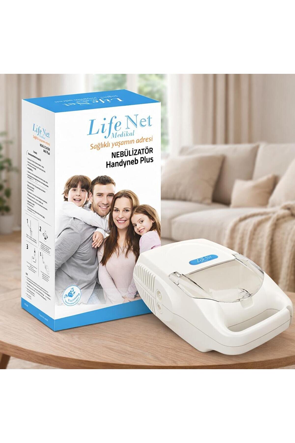 Life Net Medikal Kompresörlü Nebulizatör Cihazı Buhar Makinası Kapaklı Handyneb Plus