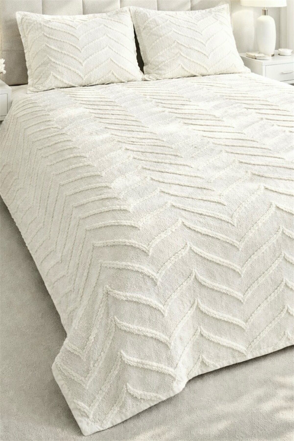 REYS Bohem Arlinageo Çift Kişilik Yatak Örtüsü Takımı 240x250 - EKRU -