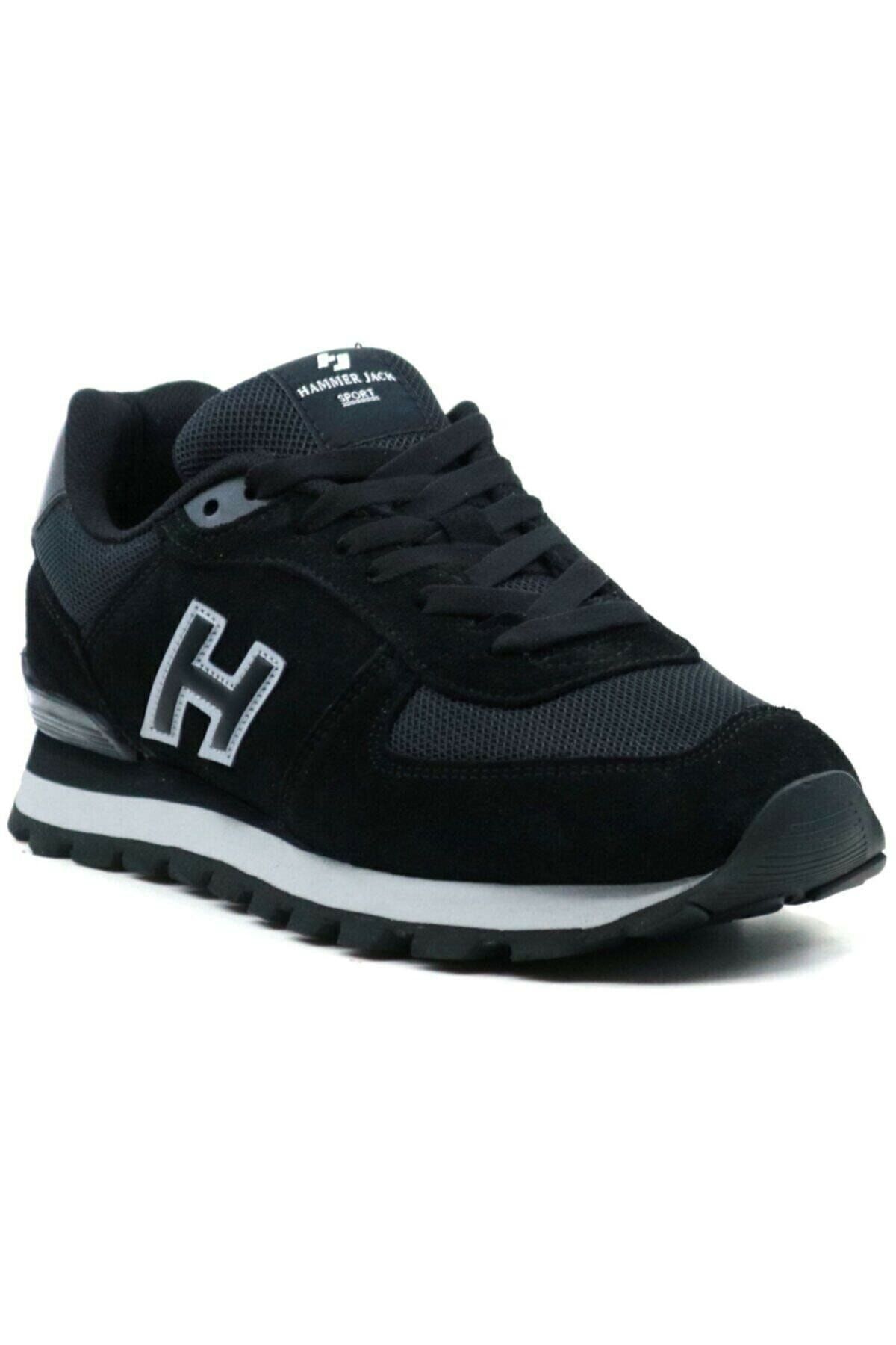 Hammer Jack Unısex Rahat Lifestyle Sneaker Spor Ayakkabı Hakiki Deri Siyah Beyaz 19250