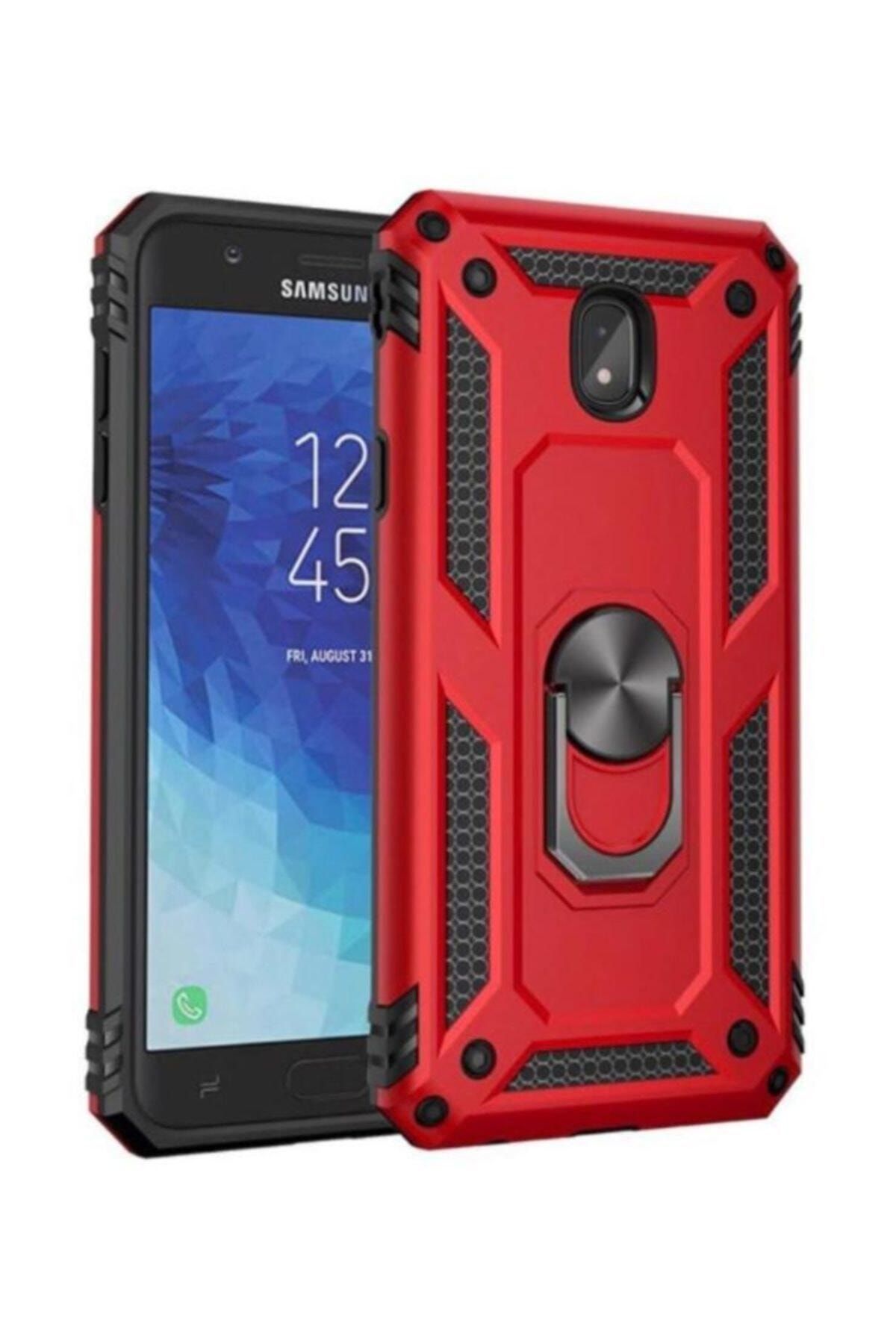 Mopal Samsung Galaxy J7 Pro Için Kırmızı Yüzüklü Tank Kılıf - Molly