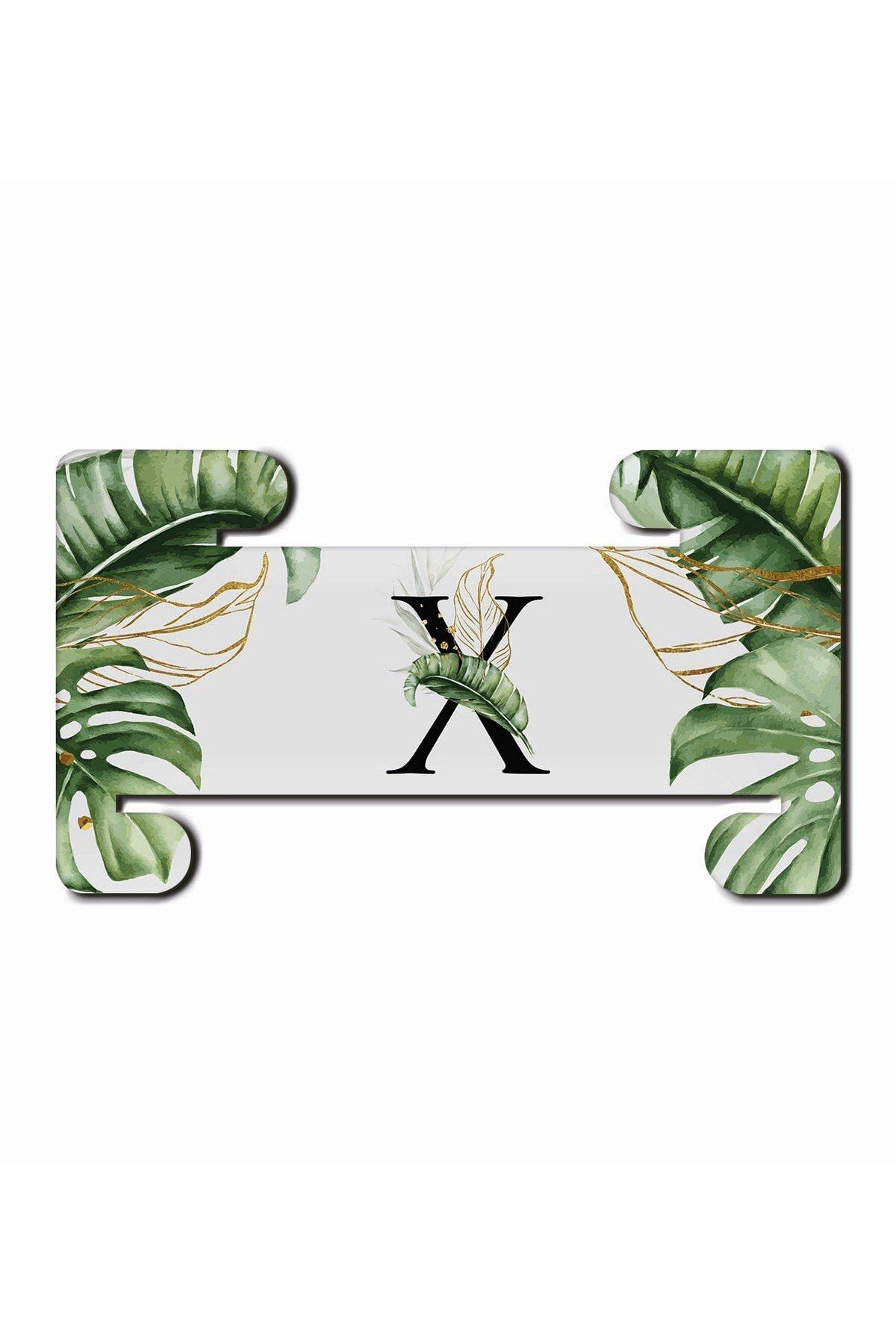 WuW Tropik Desenli X Harfi Ahşap Tablet Tutucu Standı