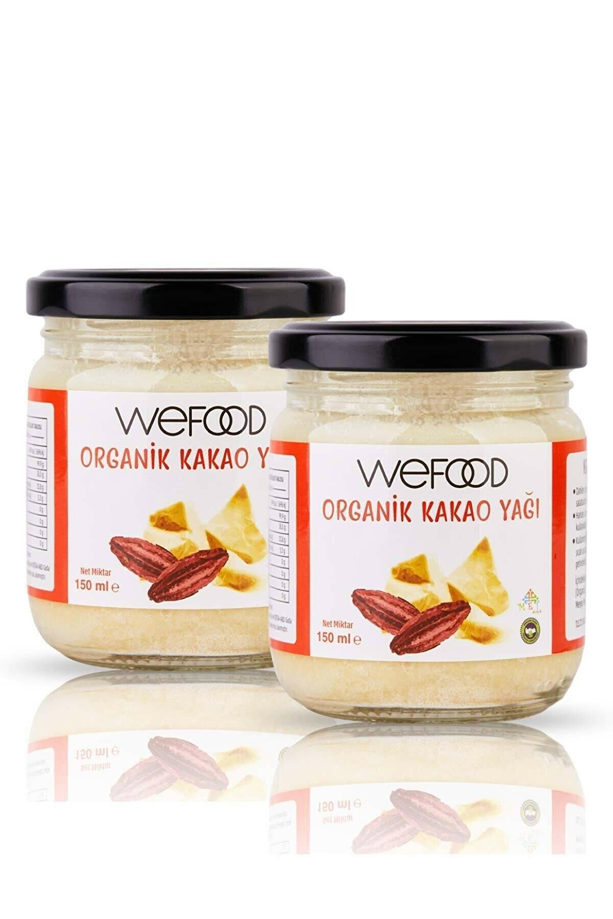 Wefood Glütensiz Organik Vegan Katkısız Kakao Yağı 150  ml 2 Adet