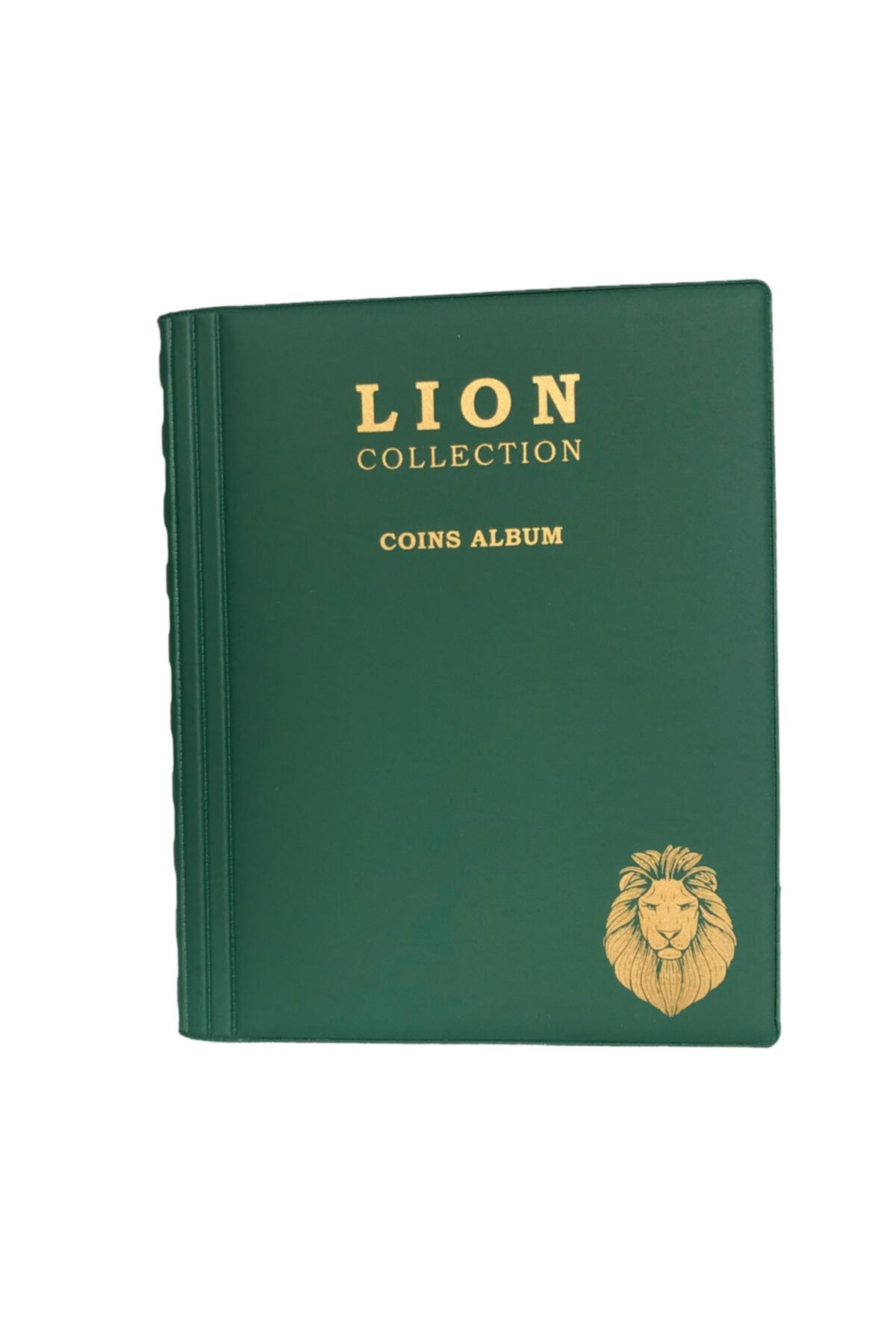 Lion Madeni Para Cep Albümü 10 Sayfa - 120 Cepli - Yeşil