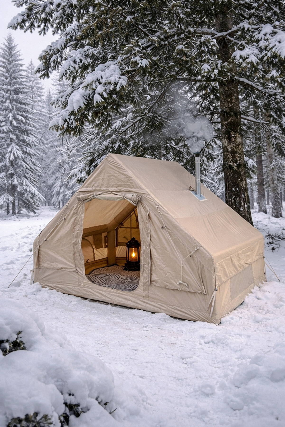 Realx 8 Kişilik 4 Mevsim Su Geçirmez Şişme Kamp Çadırı 300x210x200 Cm 300D Oxford Kumaş