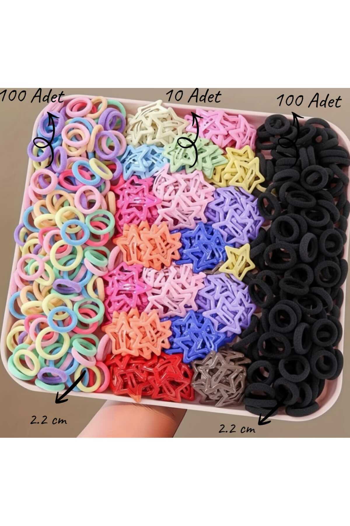 MutluBiDünya Kız Çocuk 210 Parça Toka Seti - Renkli ve Eğlenceli Oyunlar İçin