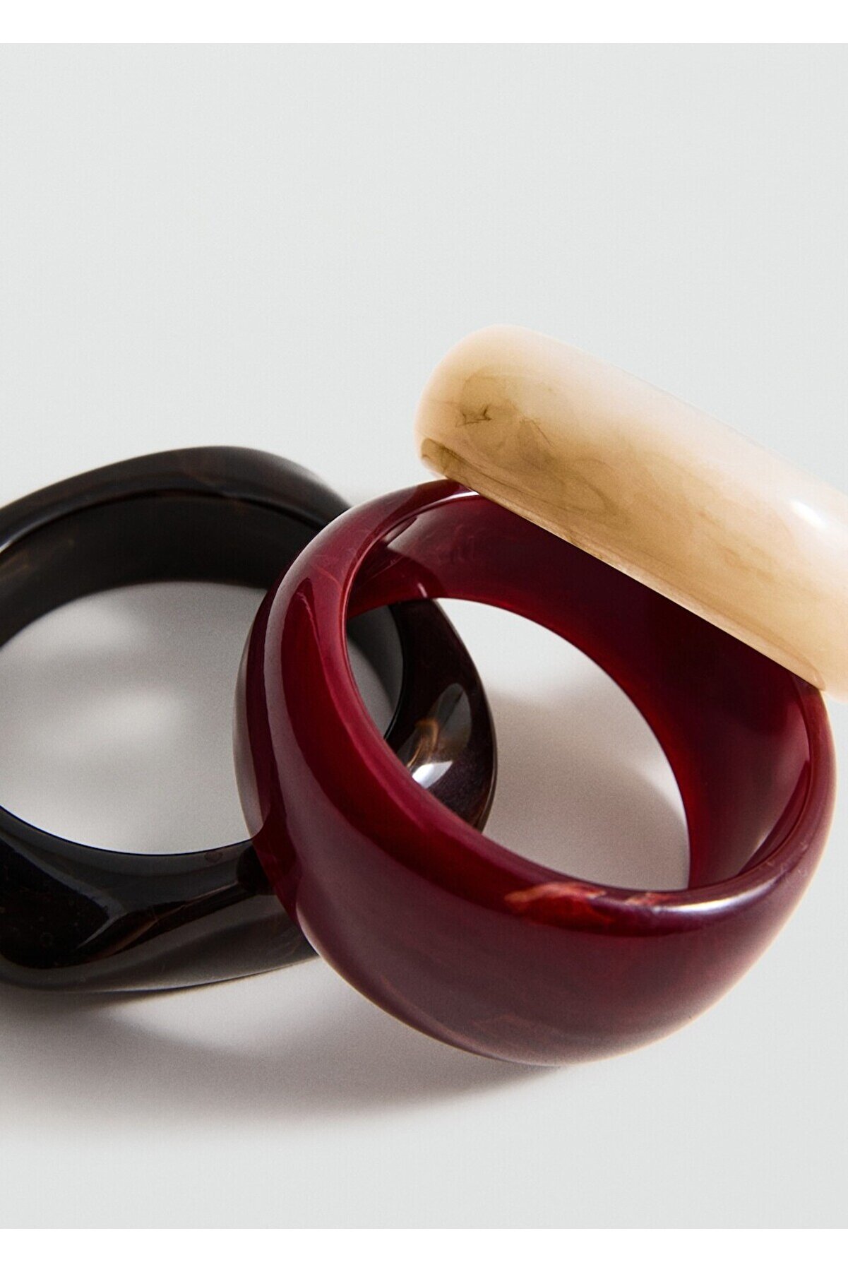 MANGO 3'lü Hacimli Kombine Maksi Bilezik Seti - Elegant ve Çoklu Stil Seçeneği