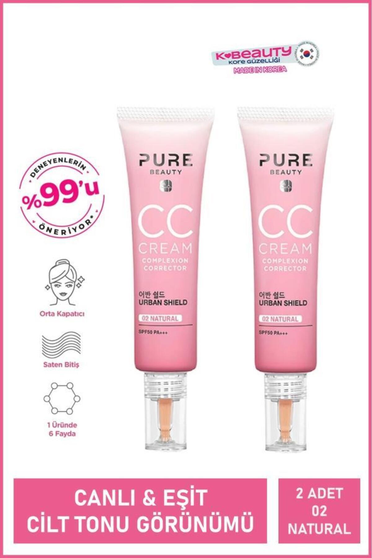 PURE BEAUTY CC Krem SPF50 PA+++ 30 ml x2 Adet | Doğal Güzellik