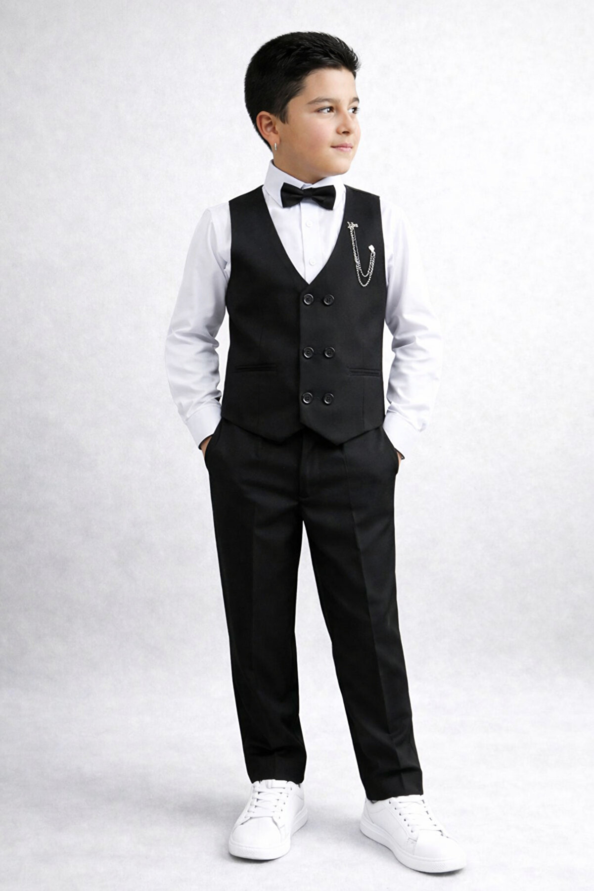 HAYTA Çocuk Yelek Takım Gömlekli Set 0-1yaş - 14yaş Siyah - Kaliteli Çocuk Giyim