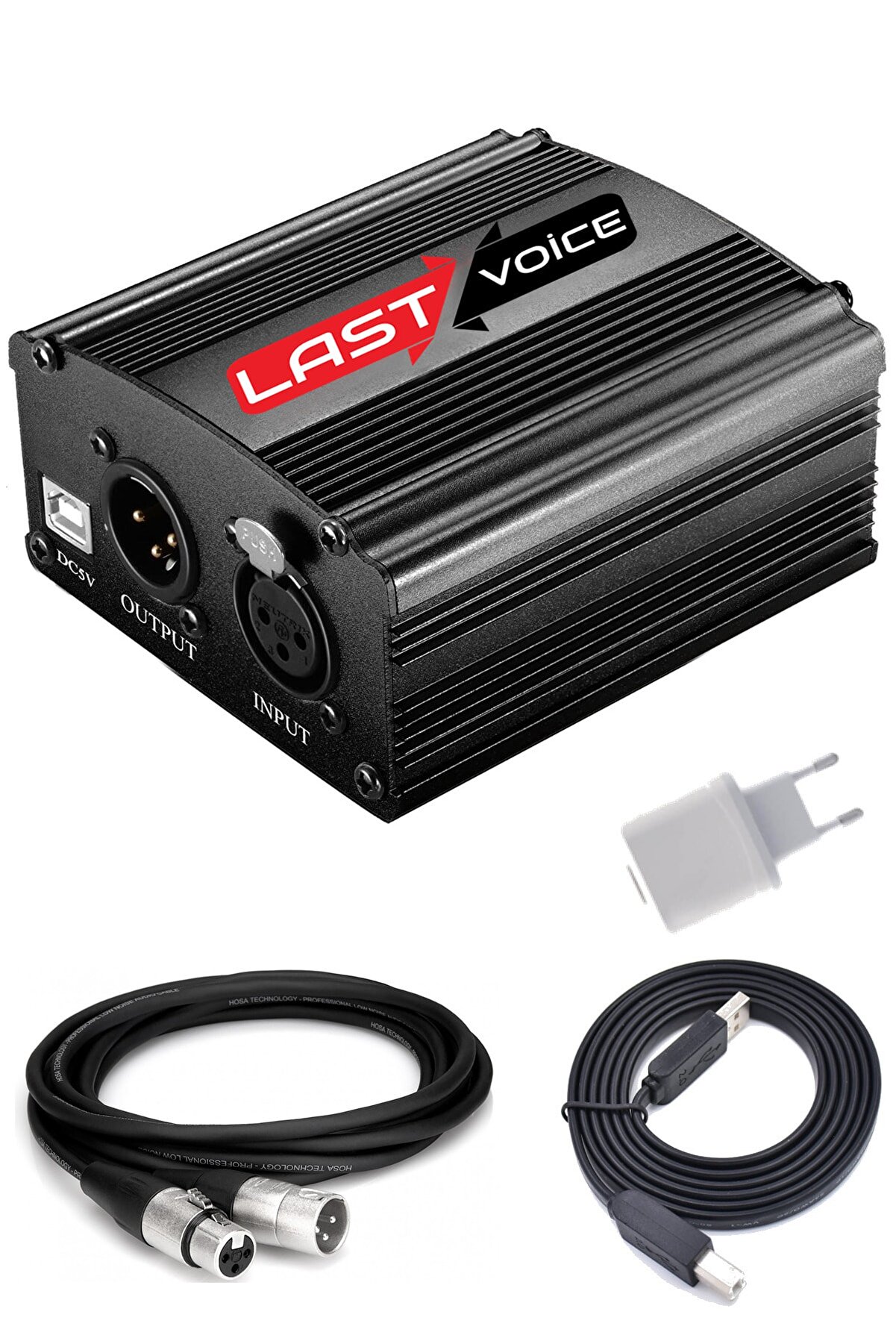 Lastvoice Ph-1000 48v Phantom Power Xlr Mikrofon Kablosu Adaptör