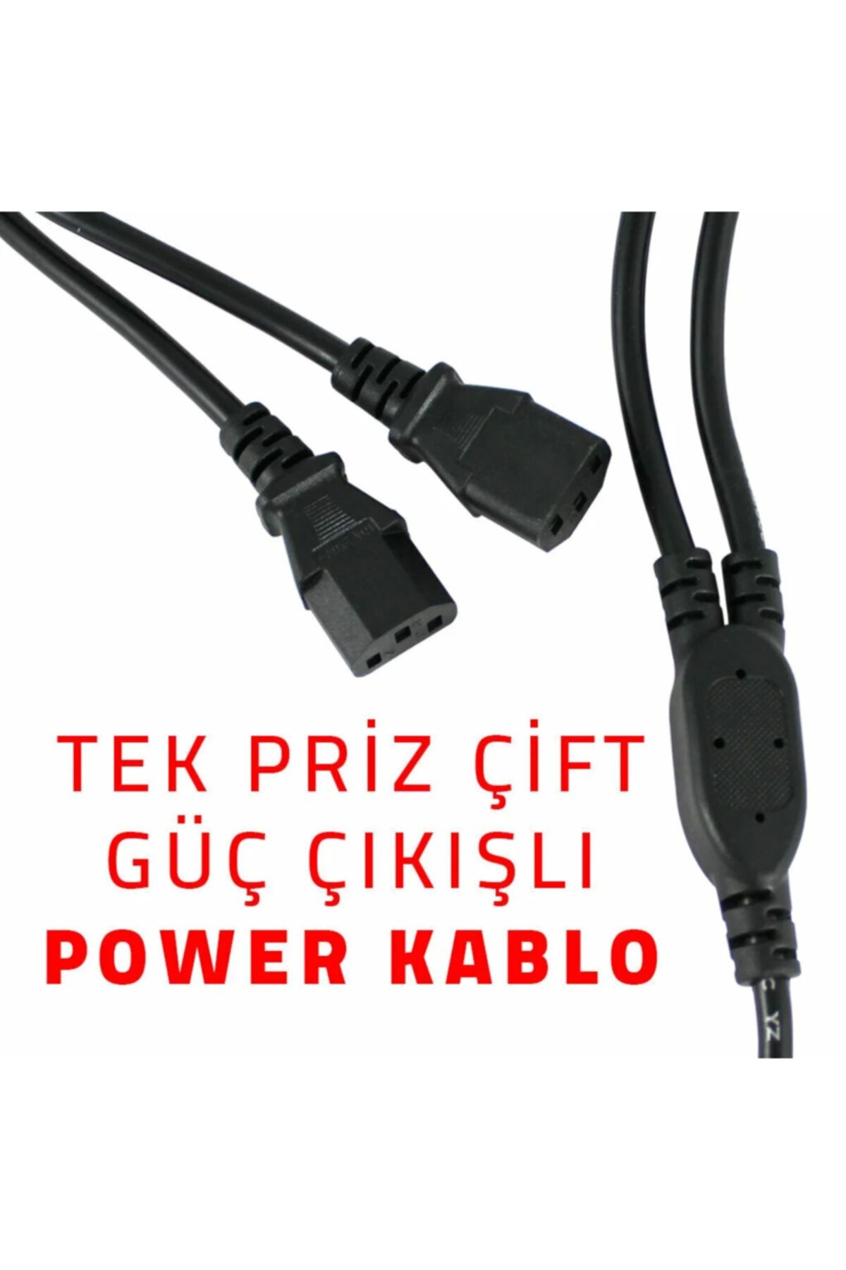 TRILOGIC Power Kablo - Tek Priz Çift Güç Çıkışlı