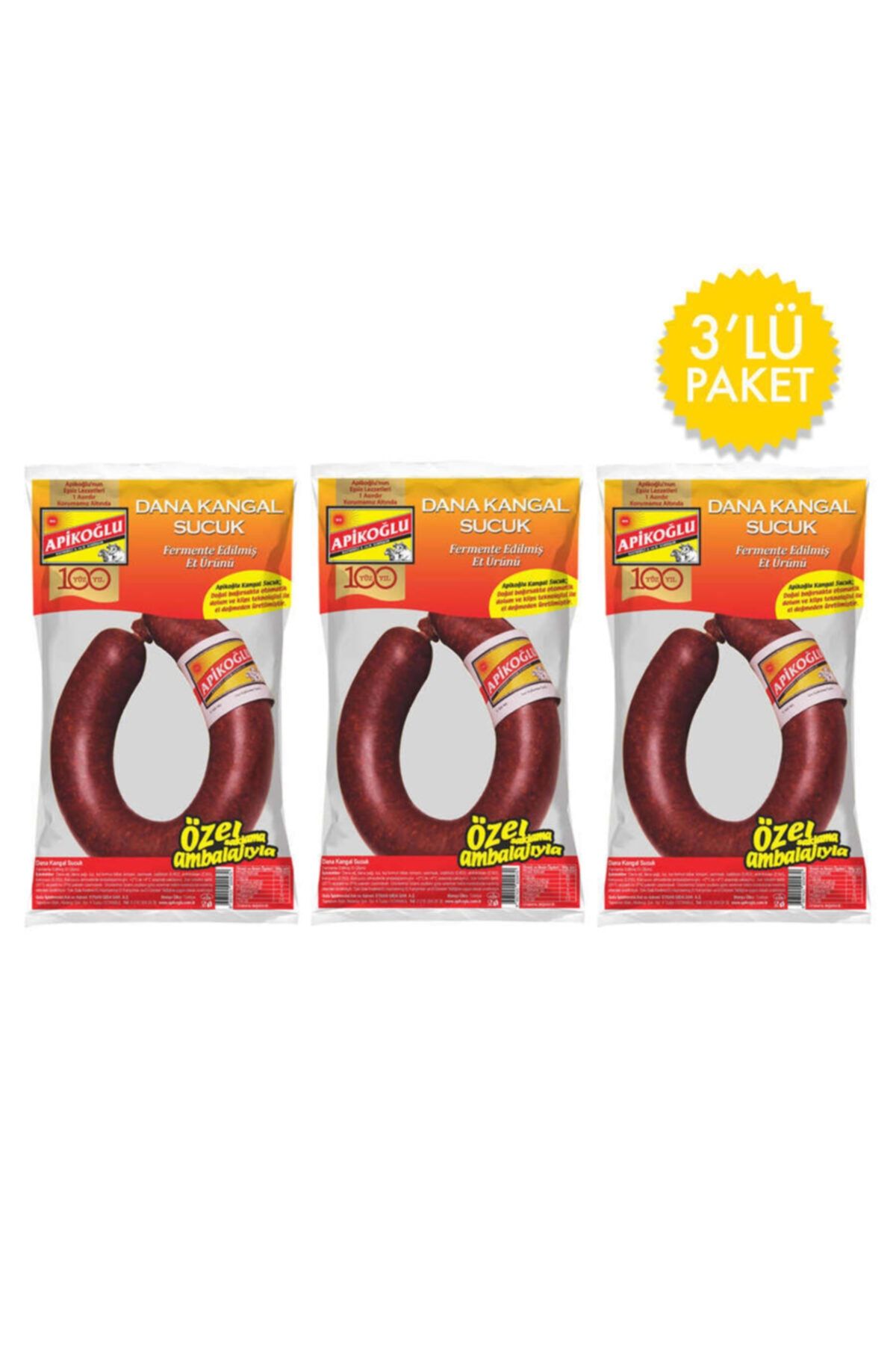 Apikoğlu Apikoglu Dana Fermente Sucuk 280gr 3lü