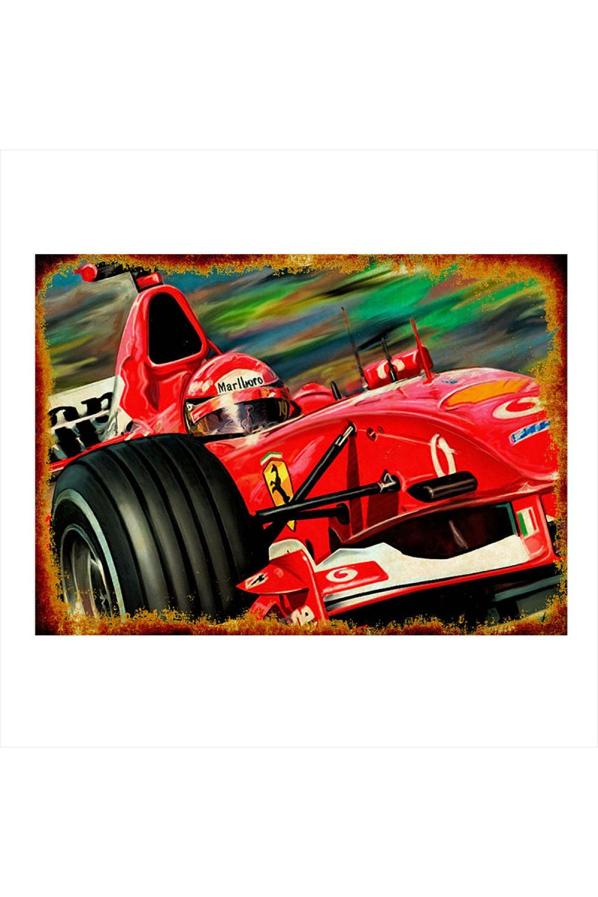 Tablomega Ahşap Tablo Michael Schumacher Ferrari F1